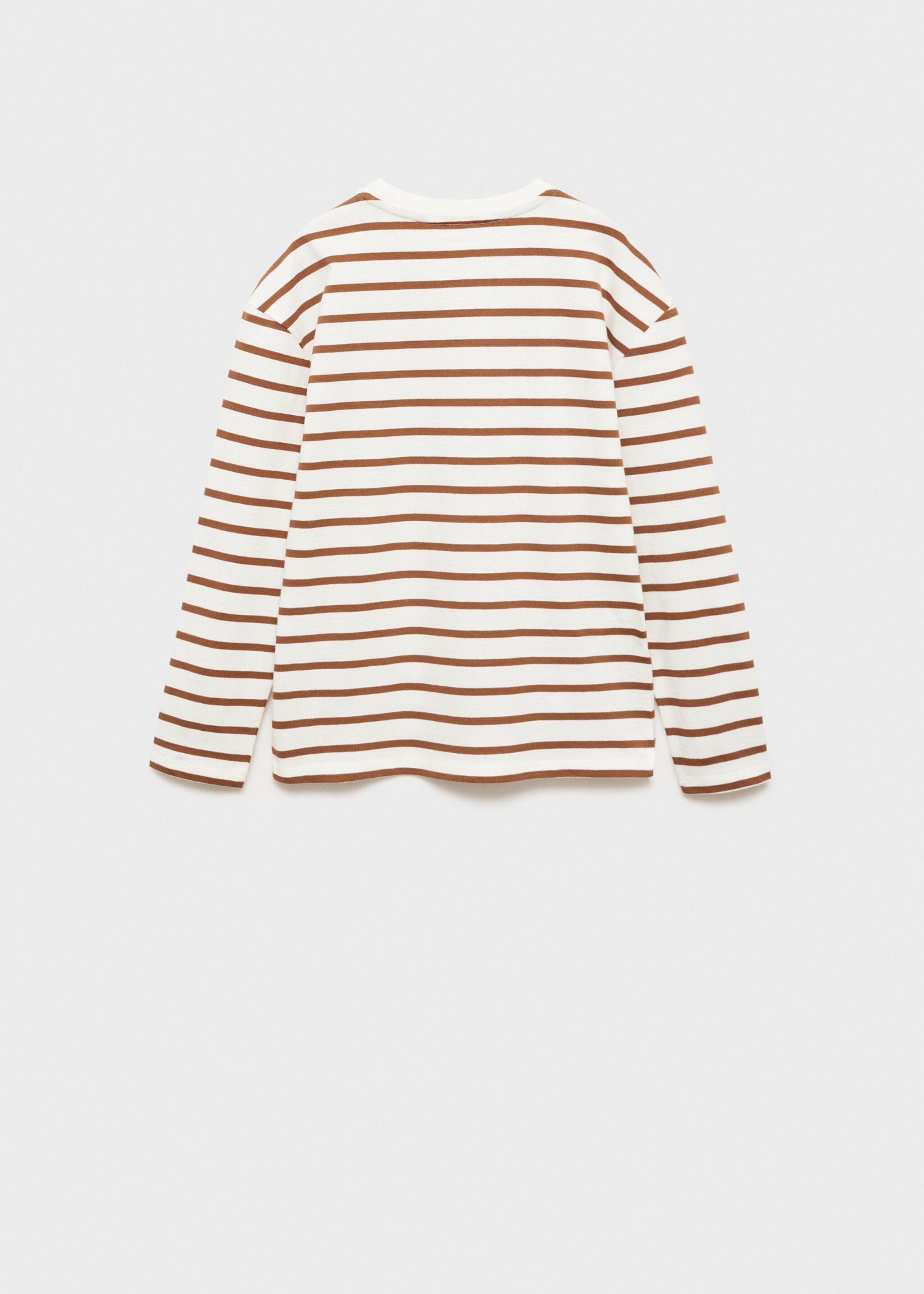 Striped long sleeves t-shirt - Reverse of the article, Caramel. Ref: 77014778-00.