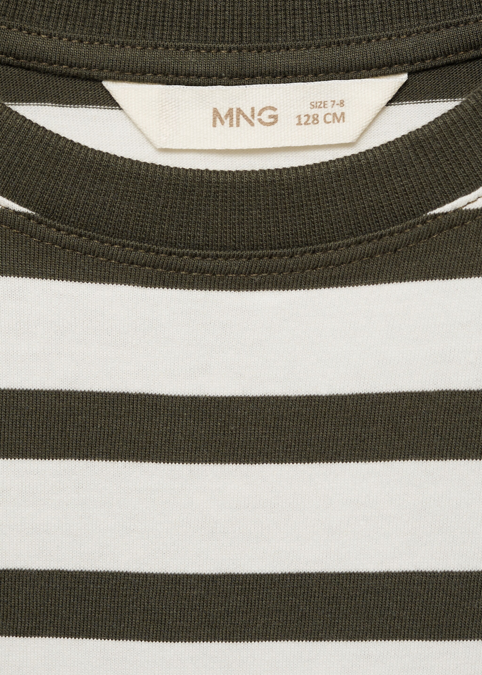 Striped long sleeves t-shirt - Details of the article 8, Khaki. Ref: 77014778-00.