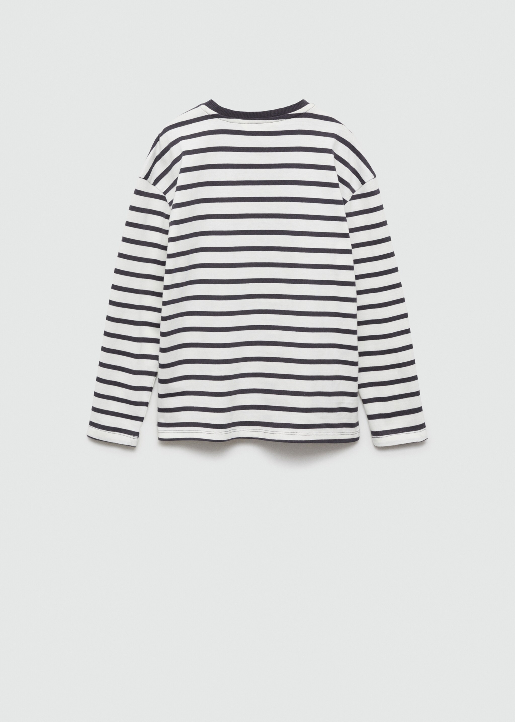 Striped long sleeves t-shirt - Reverse of the article, Charcoal. Ref: 77014778-00.