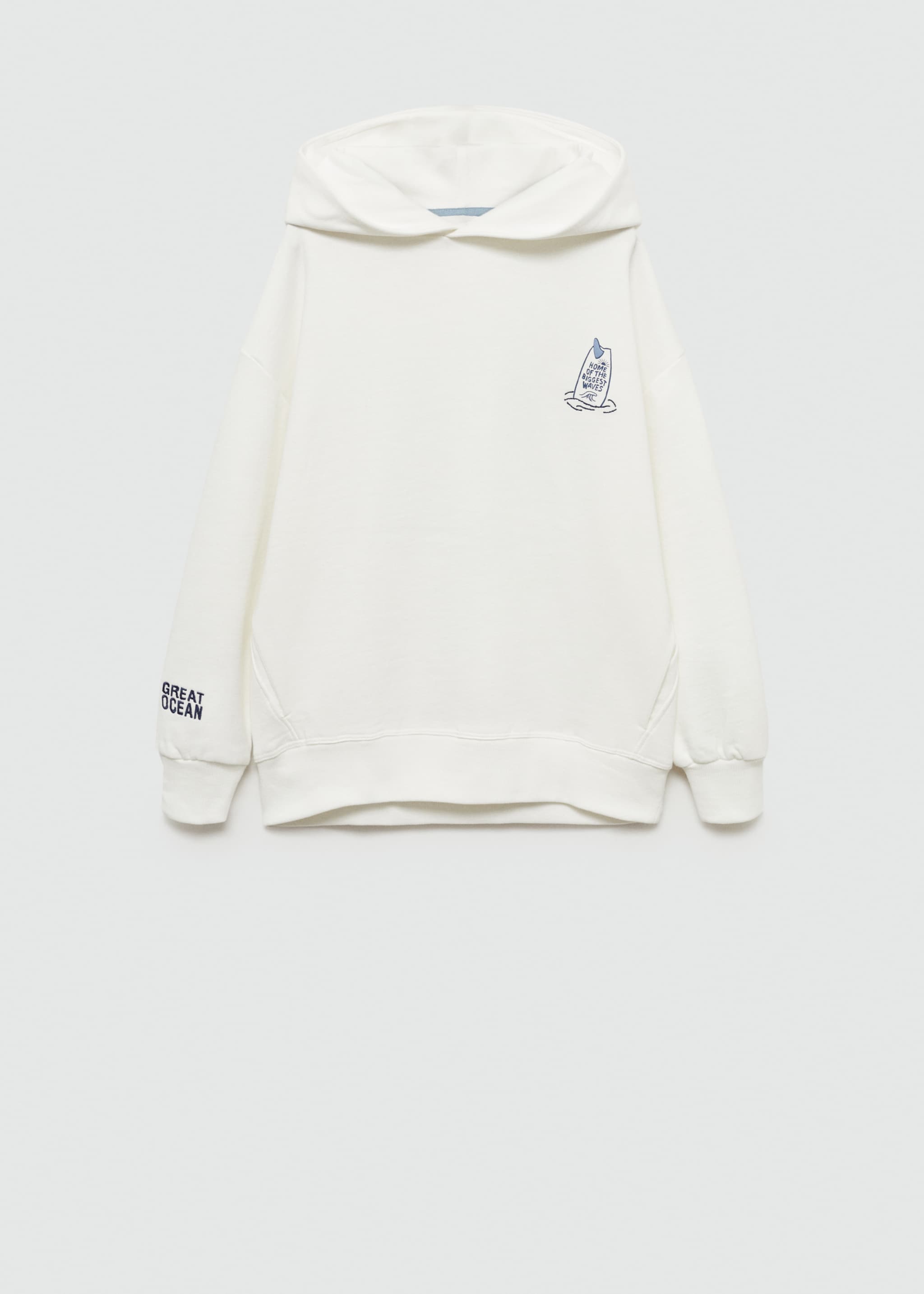 Katoenen sweatshirt met geborduurd detail - Artikel zonder model, Gebroken wit. Ref: 77014779-00.