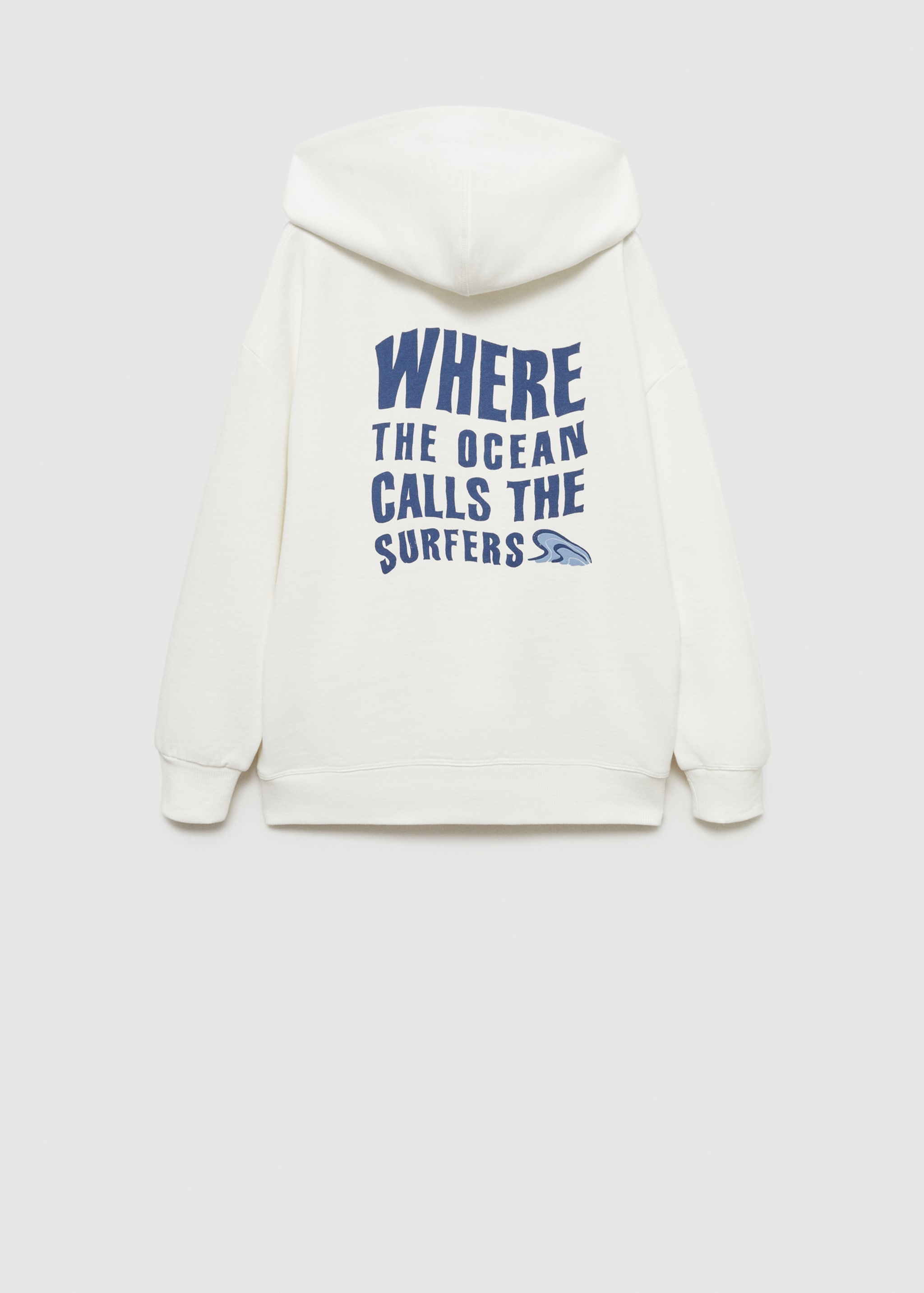 Katoenen sweatshirt met geborduurd detail - Achterkant van het artikel, Gebroken wit. Ref: 77014779-00.