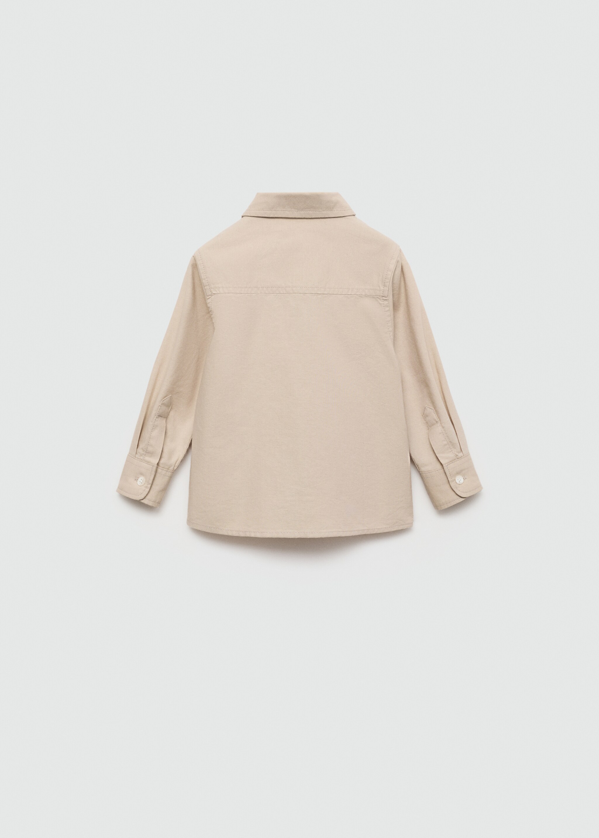 Chest-pocket cotton shirt - Reverse of the article, Ivory White. Ref: 77014781-00.