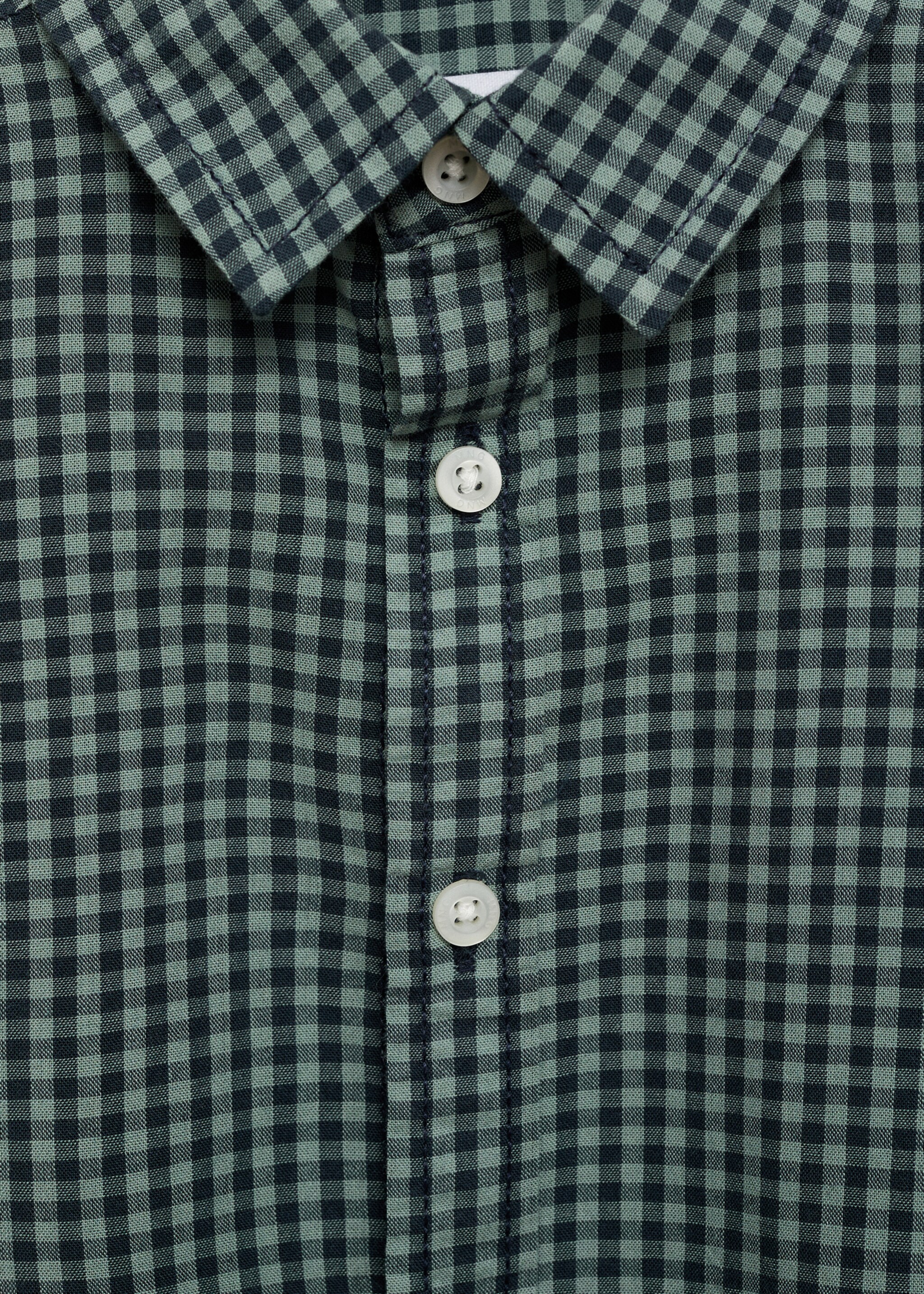 Gingham check shirt - Details of the article 8, Green. Ref: 77014782-00.