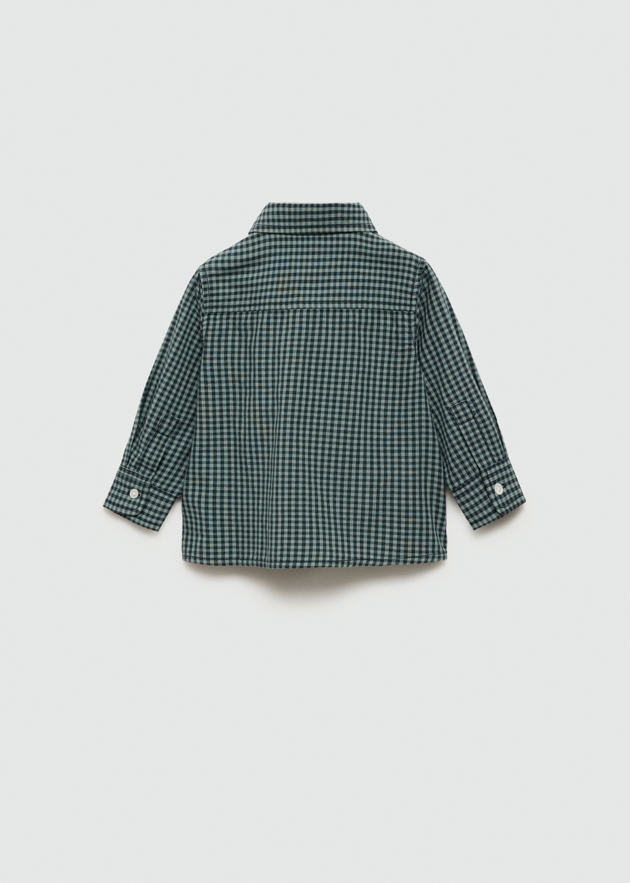 Gingham check shirt - Reverse of the article, Green. Ref: 77014782-00.