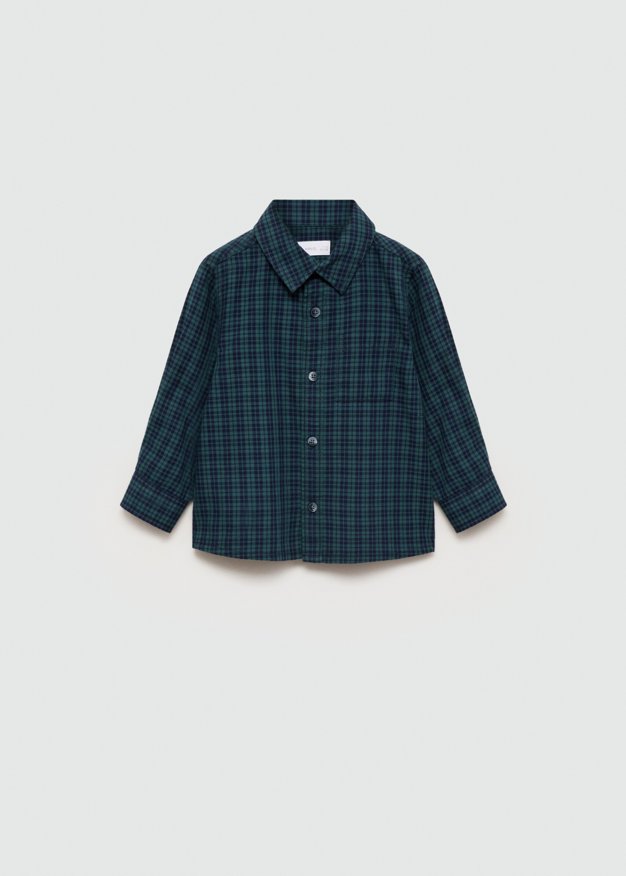 Camisa algodón cuadros - Artículo sin modelo, Verde oscuro. Ref: 77014783-00.