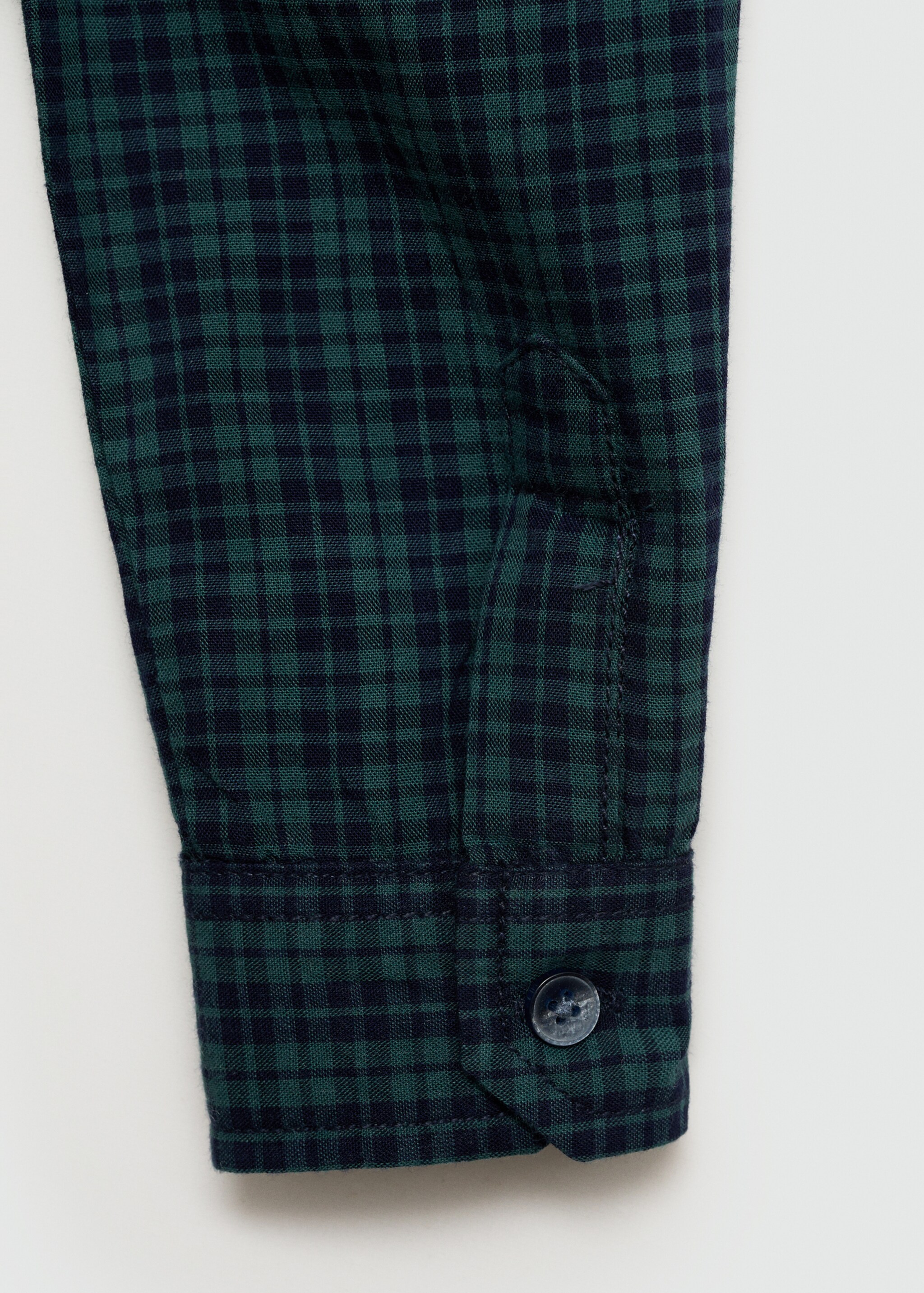 Camisa algodón cuadros - Detalle del artículo 0, Verde oscuro. Ref: 77014783-00.