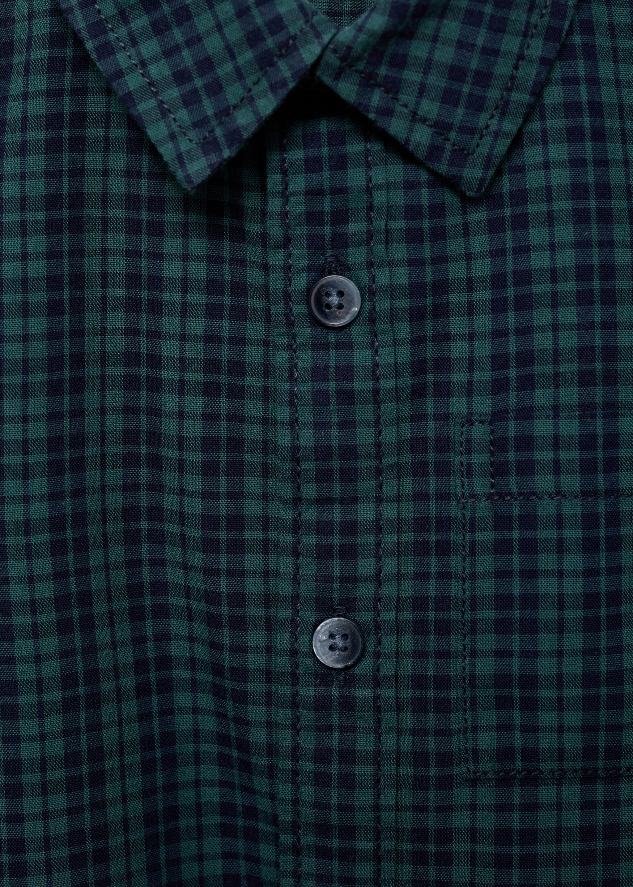 Camisa algodón cuadros - Detalle del artículo 8, Verde oscuro. Ref: 77014783-00.
