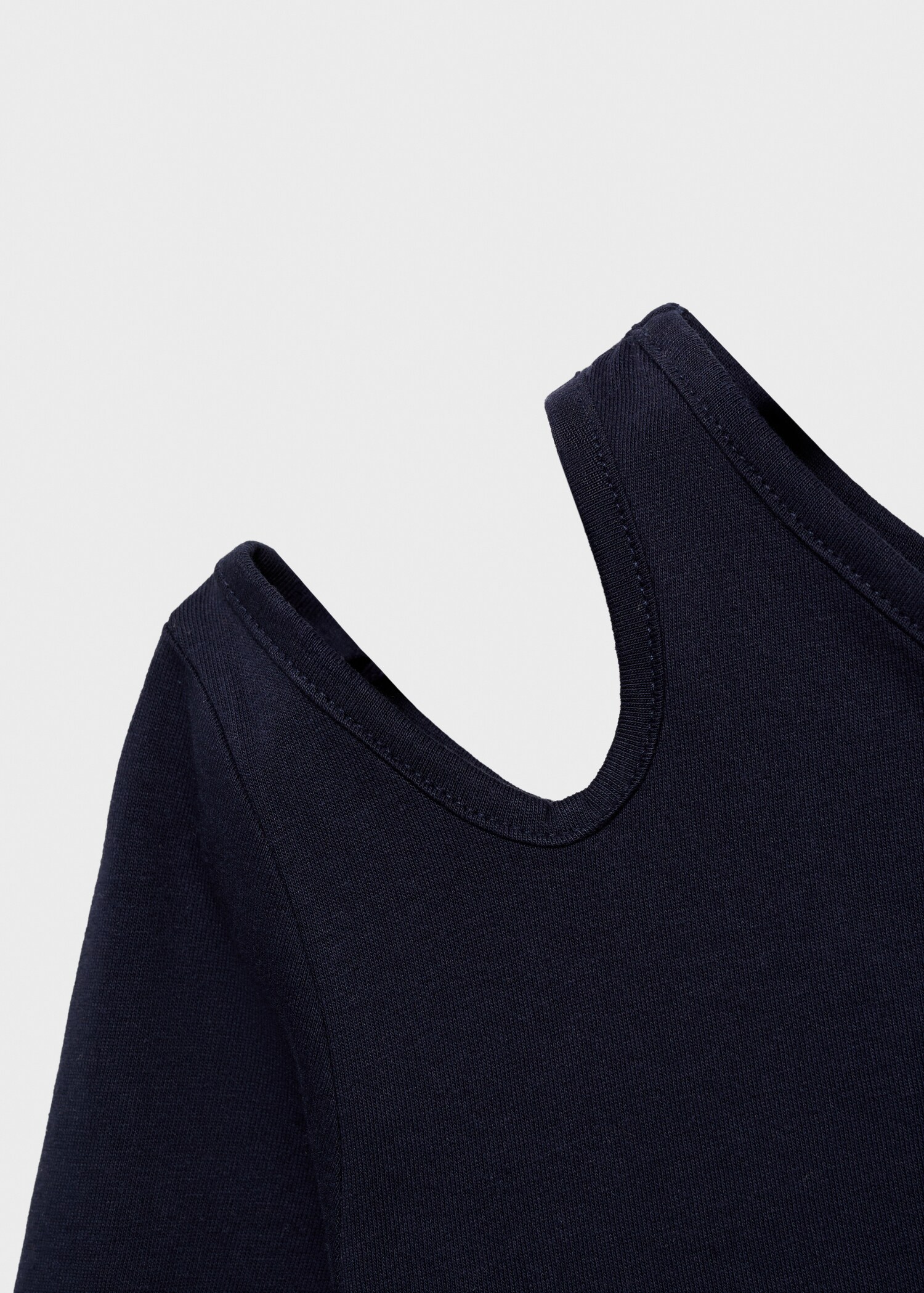 Asymmetric cotton T-shirt - Details of the article 0