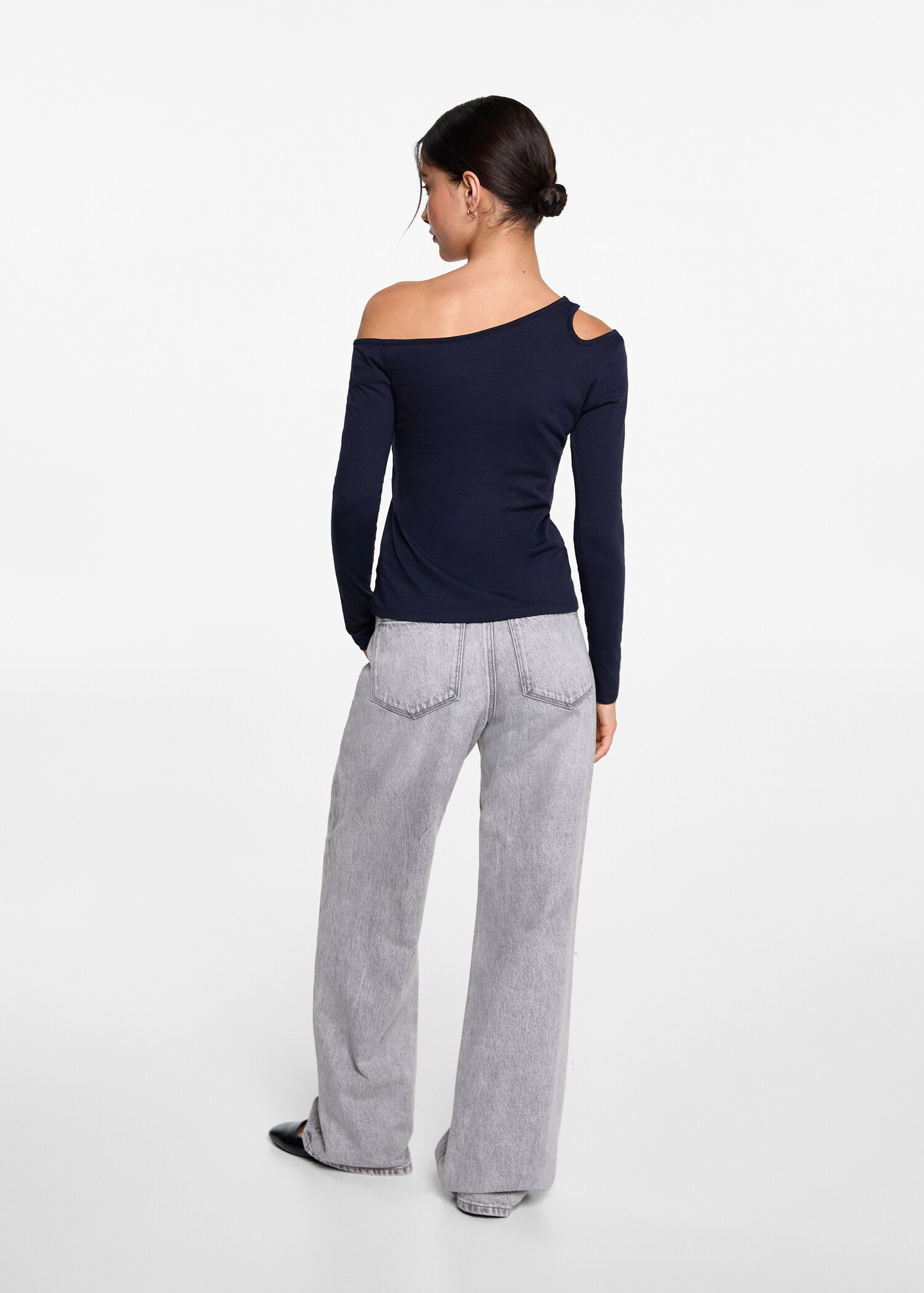 Asymmetric cotton T-shirt - Reverse of the article