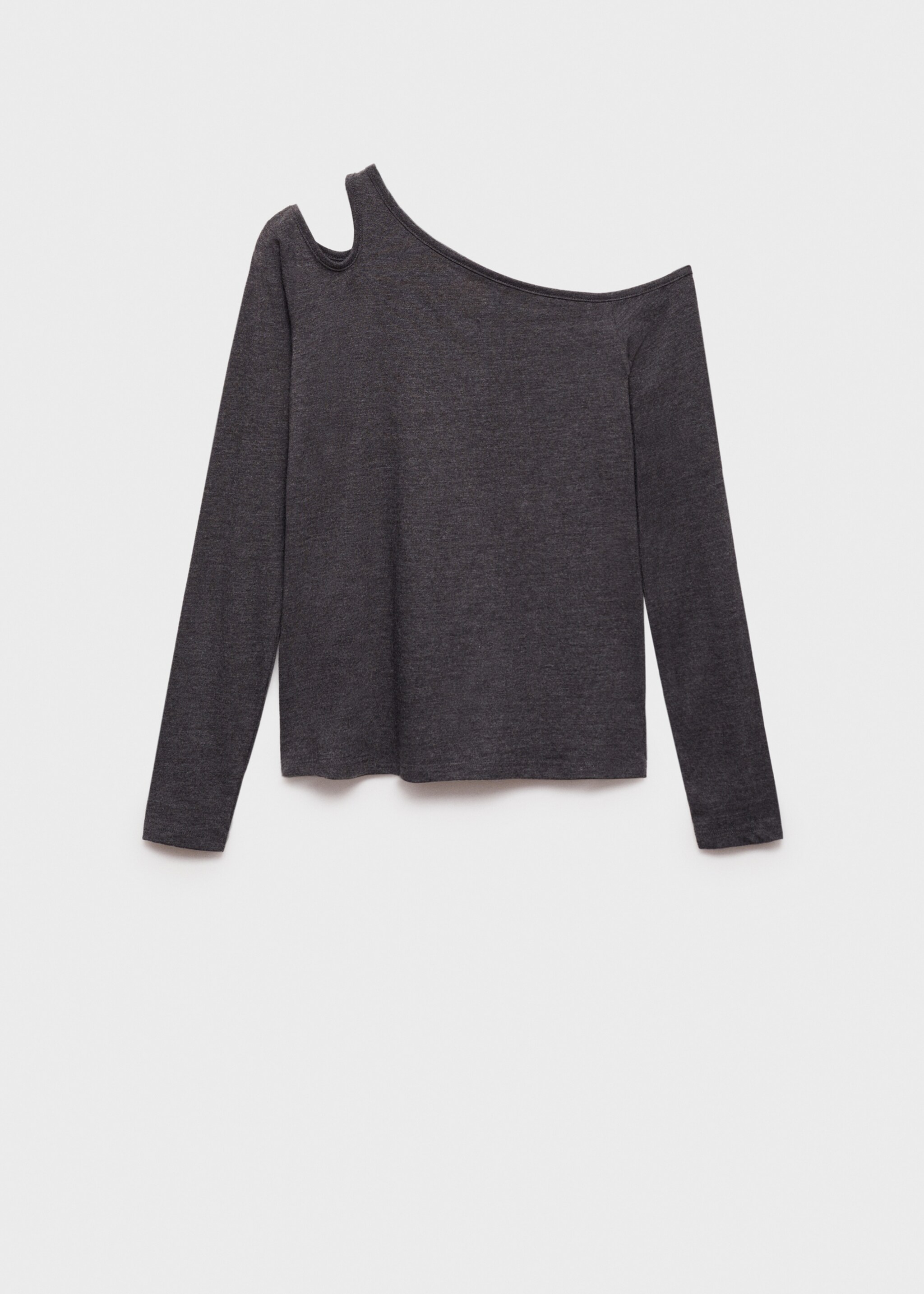 Asymmetric cotton T-shirt - Article without model, Grey. Ref: 77014785-00.