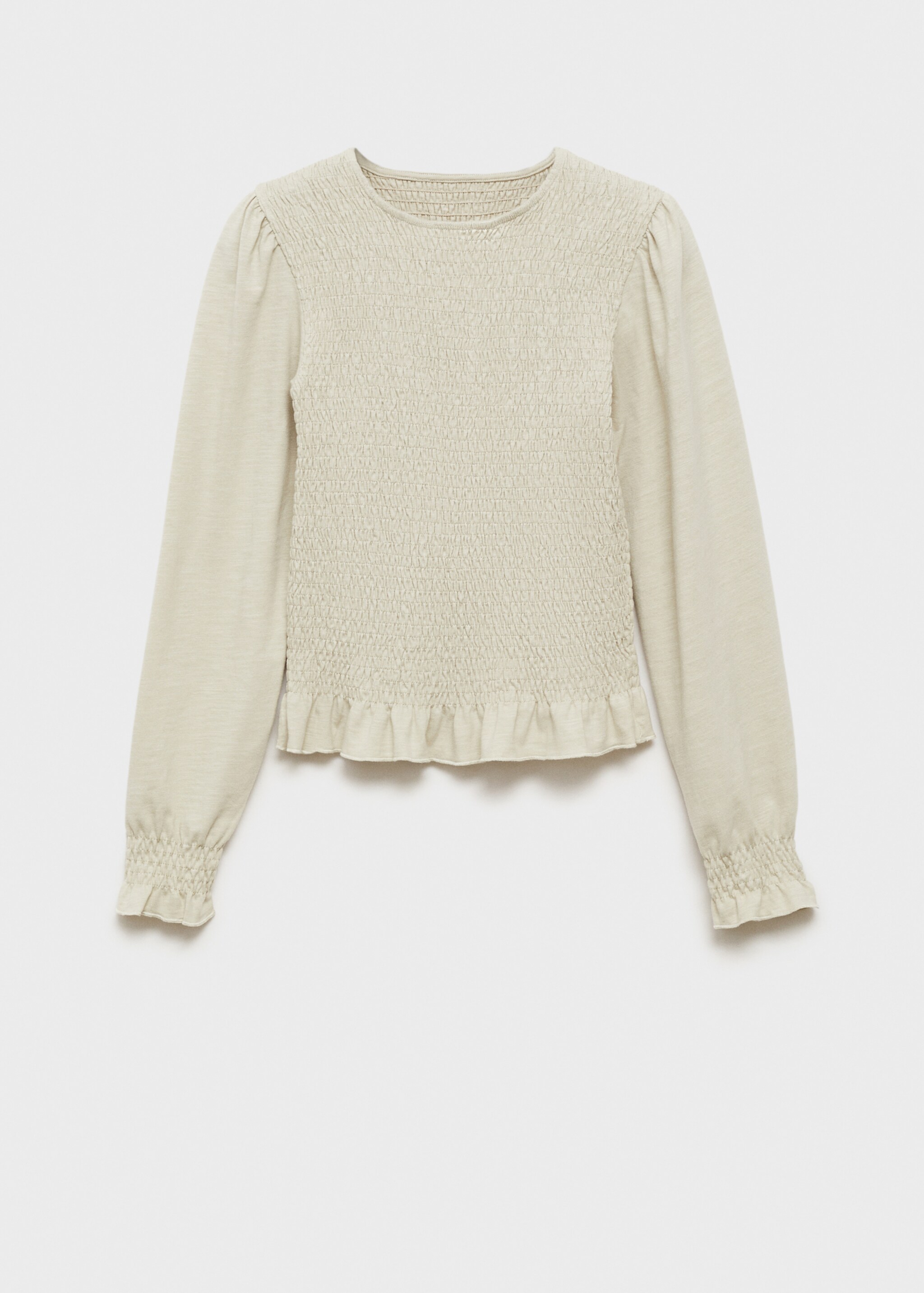 Rynkad detalj blus - Artikel utan modell, Pastellgrön. Ref: 77014786-00.