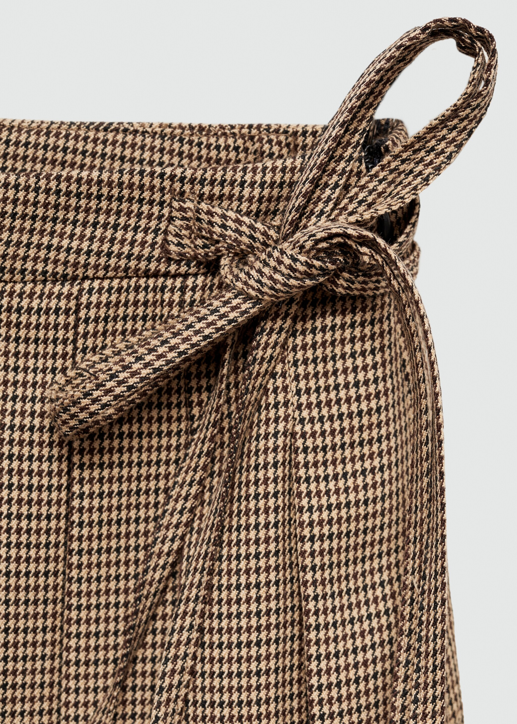 Mini-Faltenrock mit Hahnentrittmuster - Detail des Artikels 8, Braun. Ref: 77014787-00.