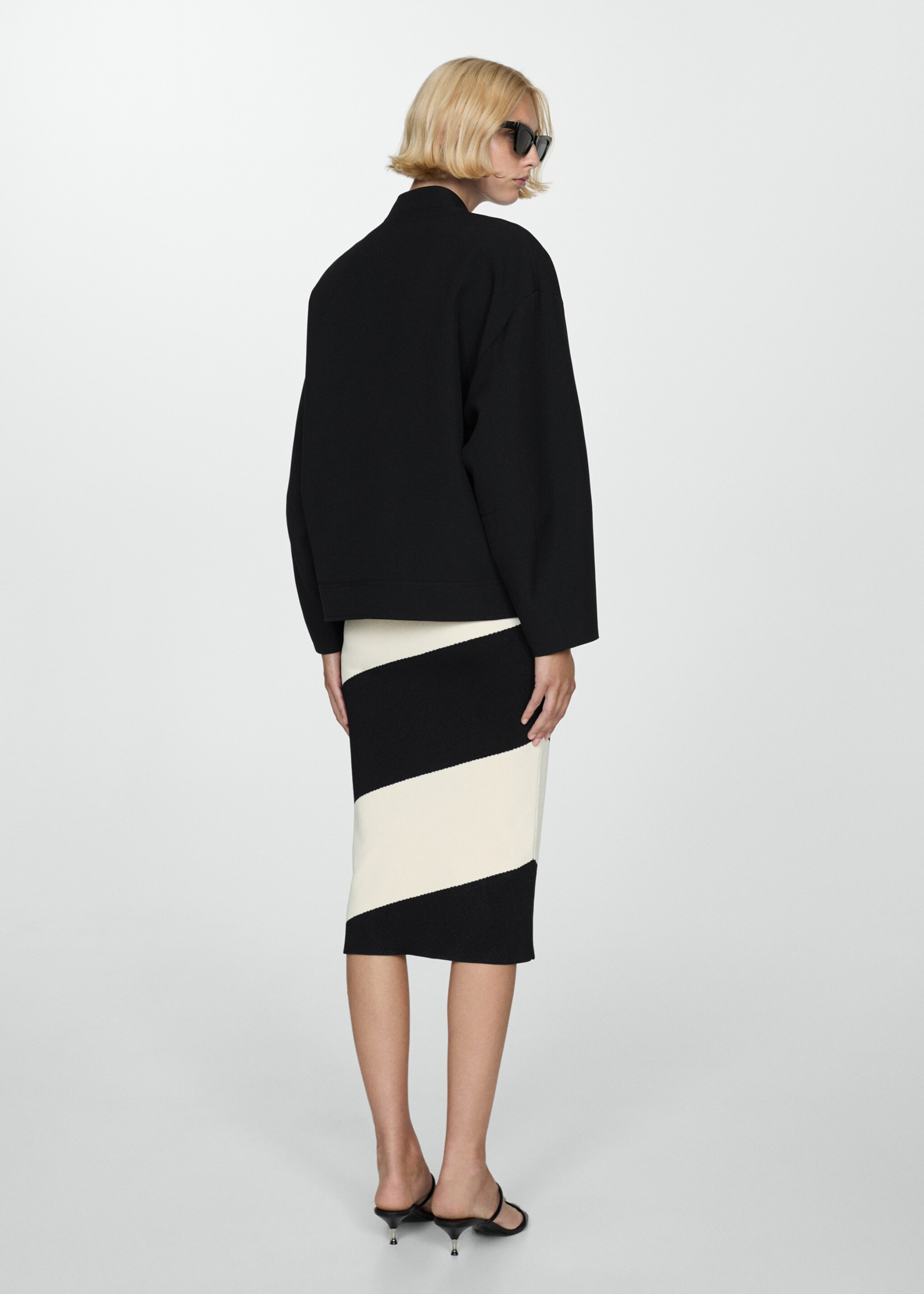 Veste bomber oversize - Verso de l’article, Noir. Ref: 77014791-00.
