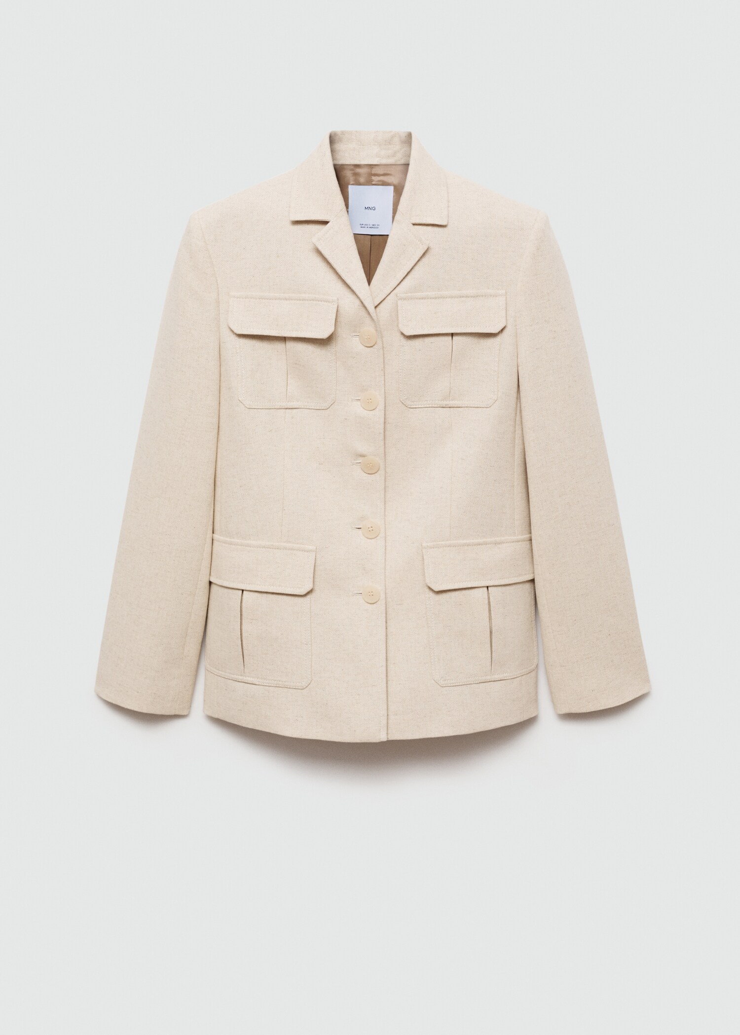 Linen-cotton tailored jacket with pockets - Article without model