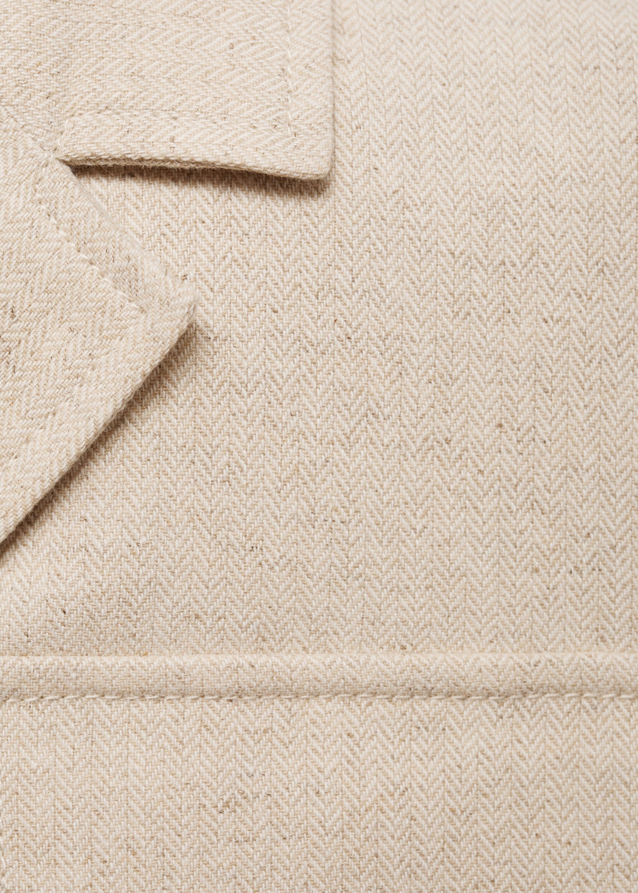 Linen-cotton tailored jacket with pockets - Details of the article 8, Beige. Ref: 77014795-00.