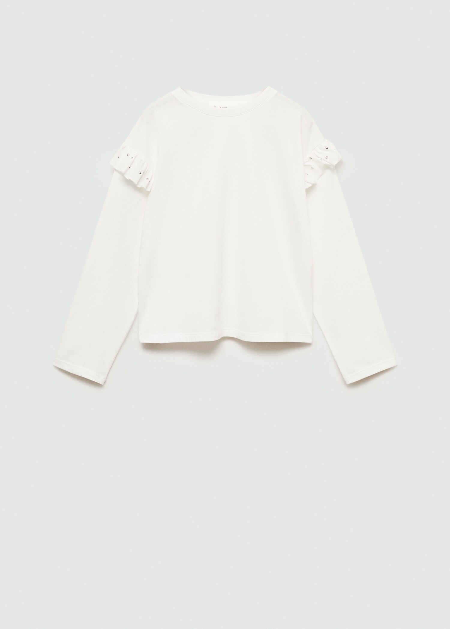 T-shirt with studded ruffles - Article without model