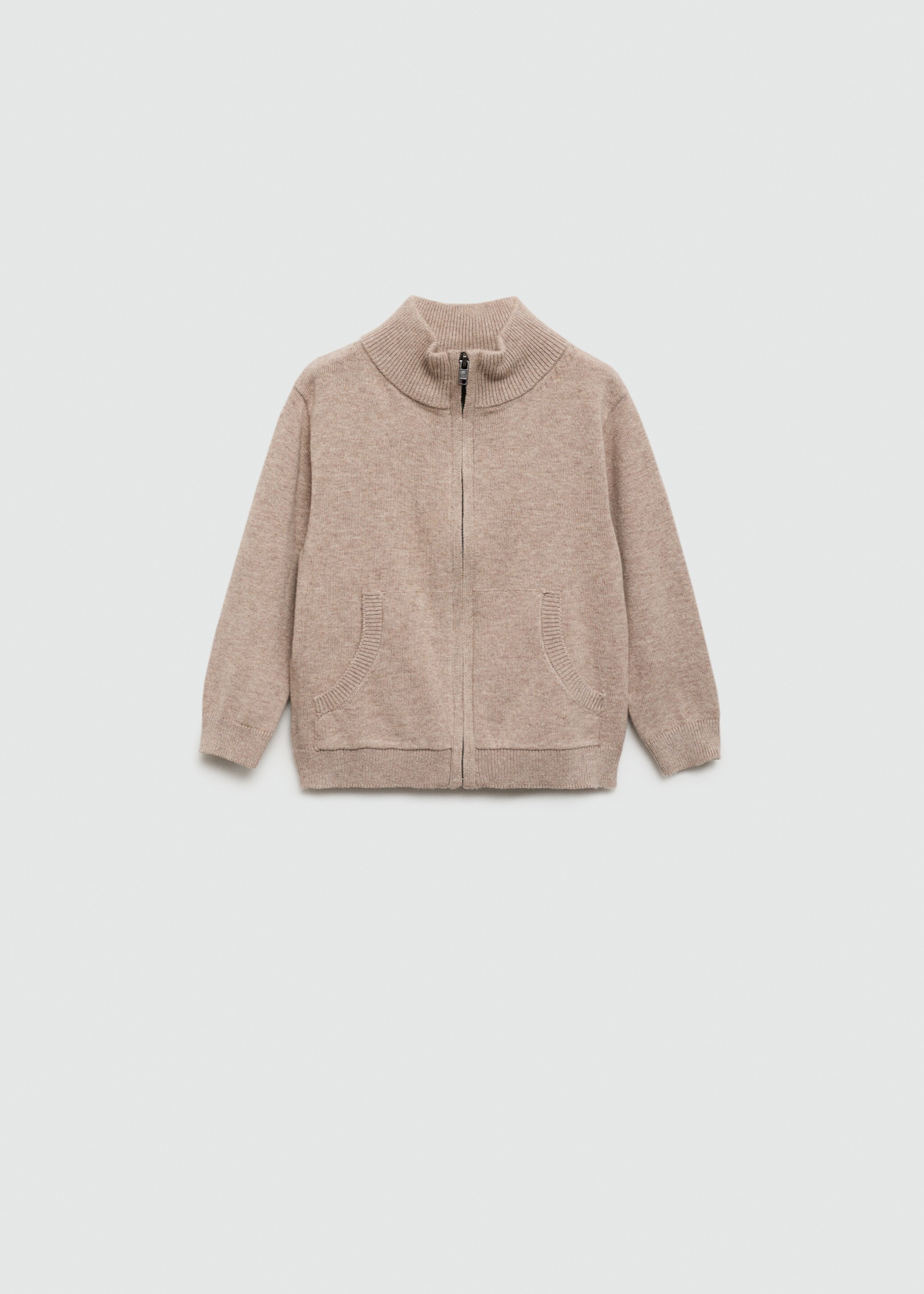 Zipped cardigan - Article without model, Medium Brown. Ref: 77015147-00.