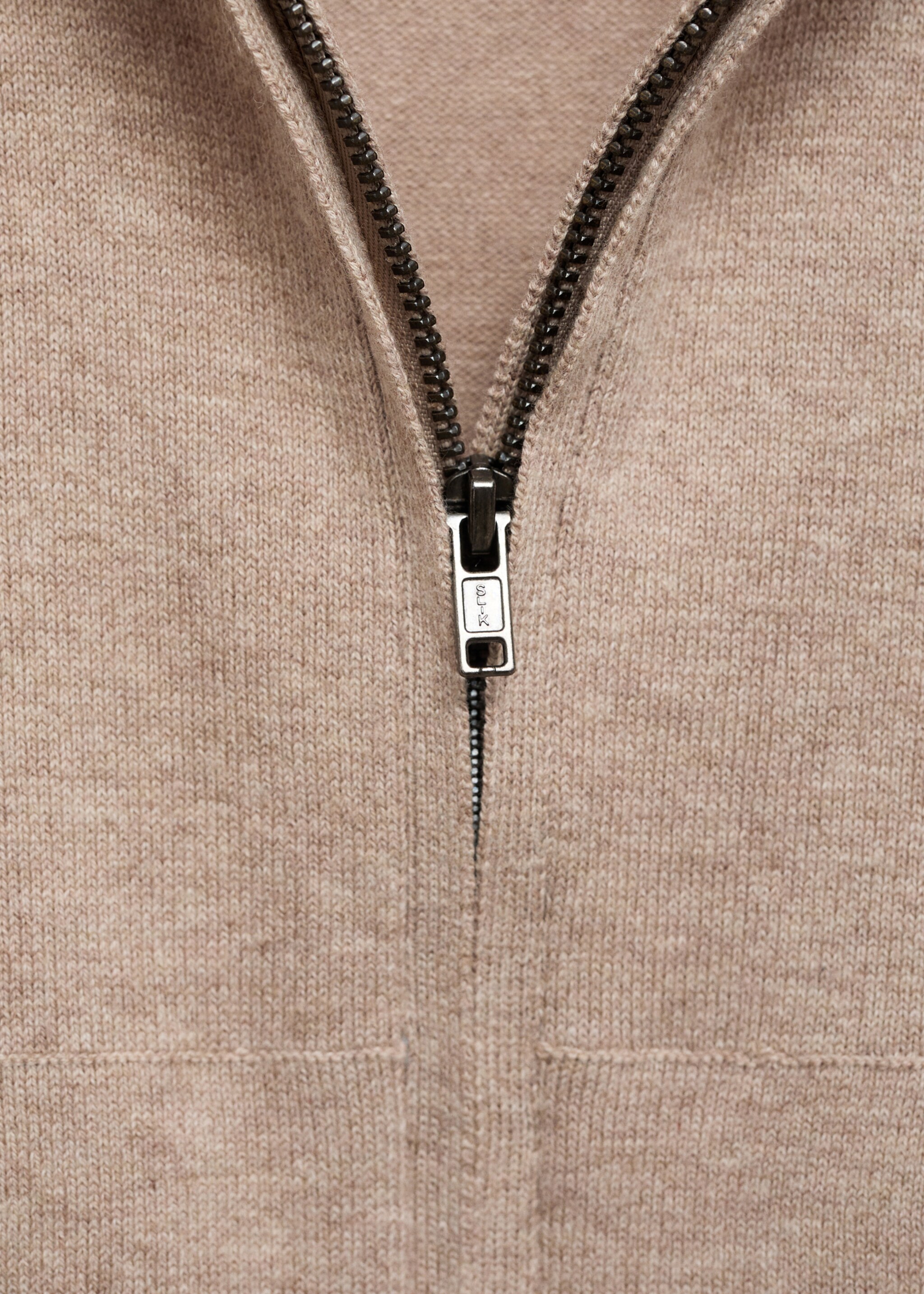 Zipped cardigan - Details of the article 0, Medium Brown. Ref: 77015147-00.