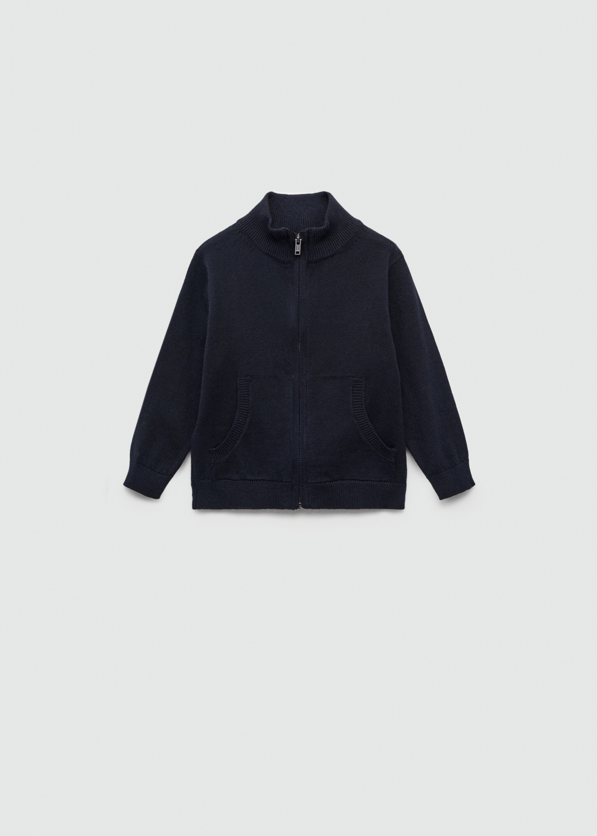 Zipped cardigan - Article without model, Dark Navy. Ref: 77015147-00.