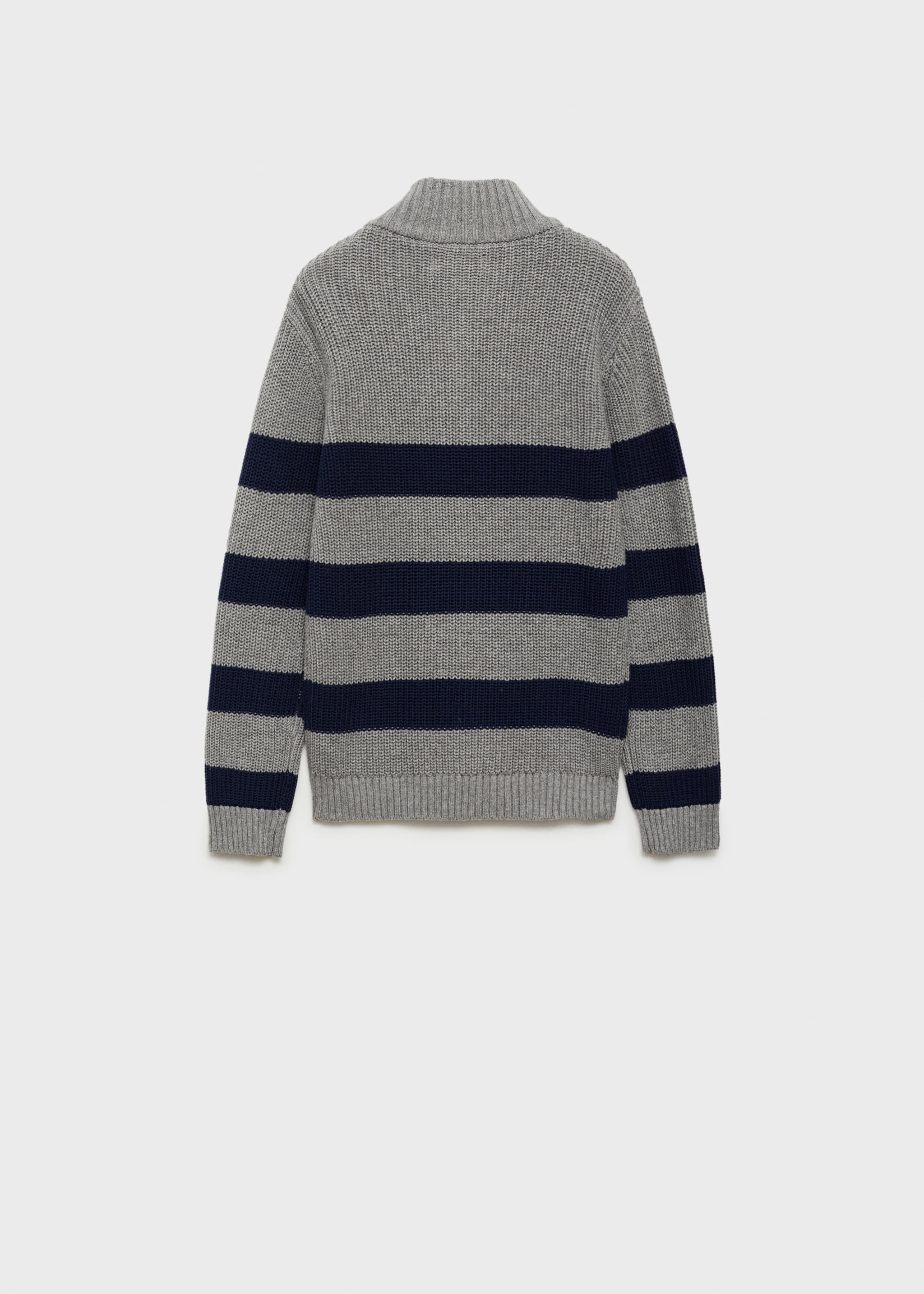 Zip neck jumper - Reverse of the article, Medium Heather Grey. Ref: 77015148-00.