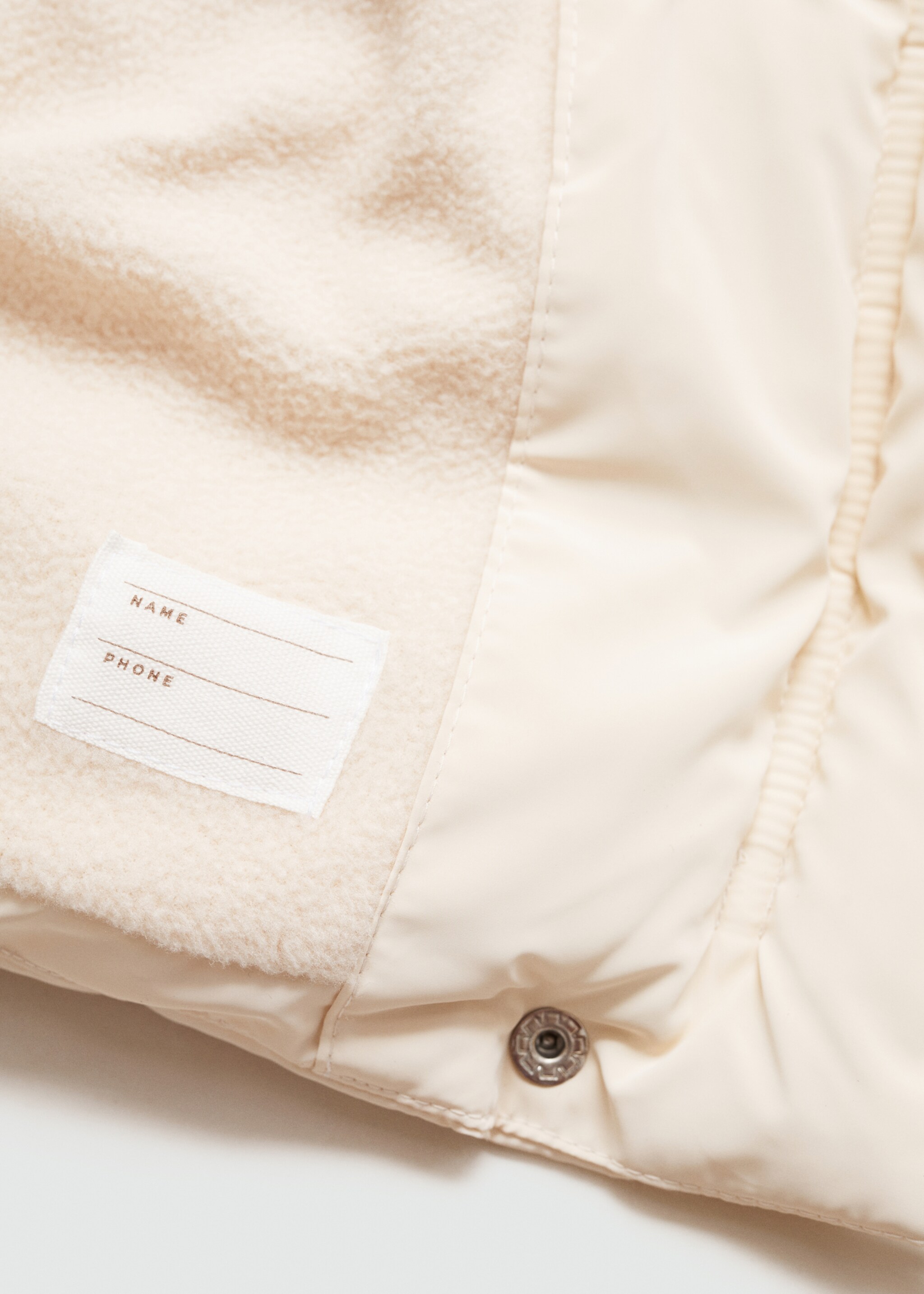 Padded anorak with shearling lining - Details of the article 0, Ecru. Ref: 77015149-00.