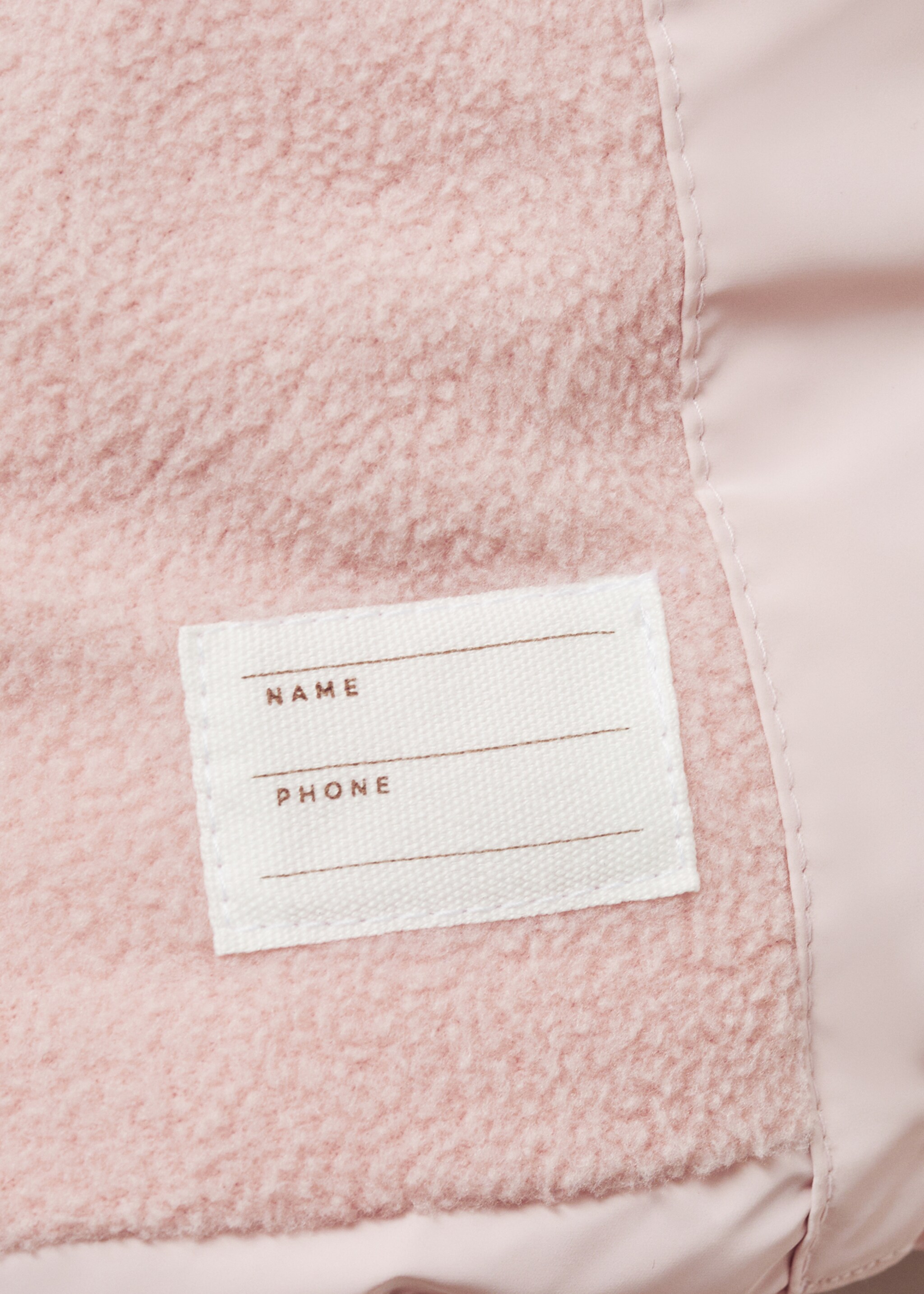 Padded anorak with shearling lining - Details of the article 0, Pastel Pink. Ref: 77015149-00.