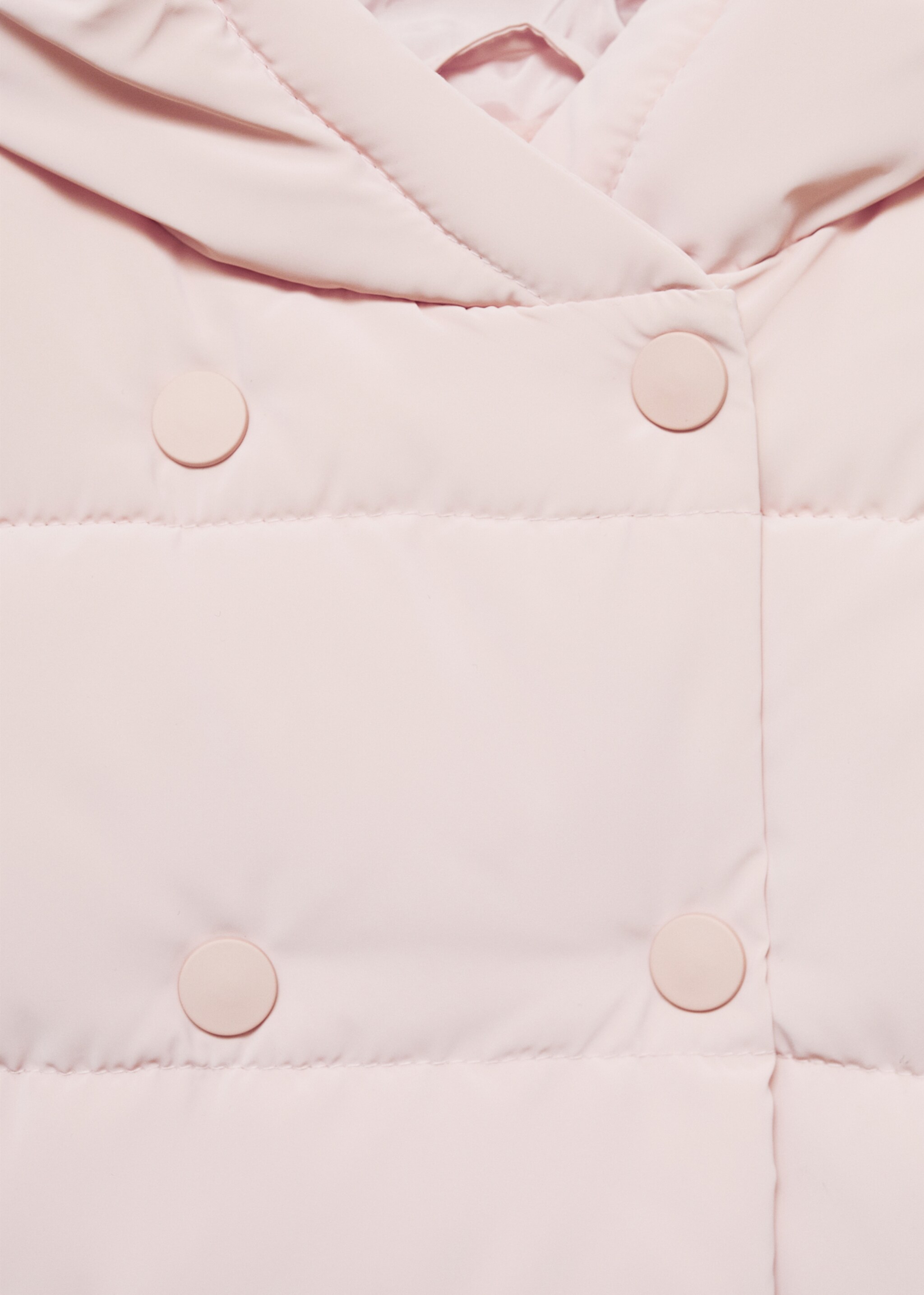 Padded anorak with shearling lining - Details of the article 8, Pastel Pink. Ref: 77015149-00.