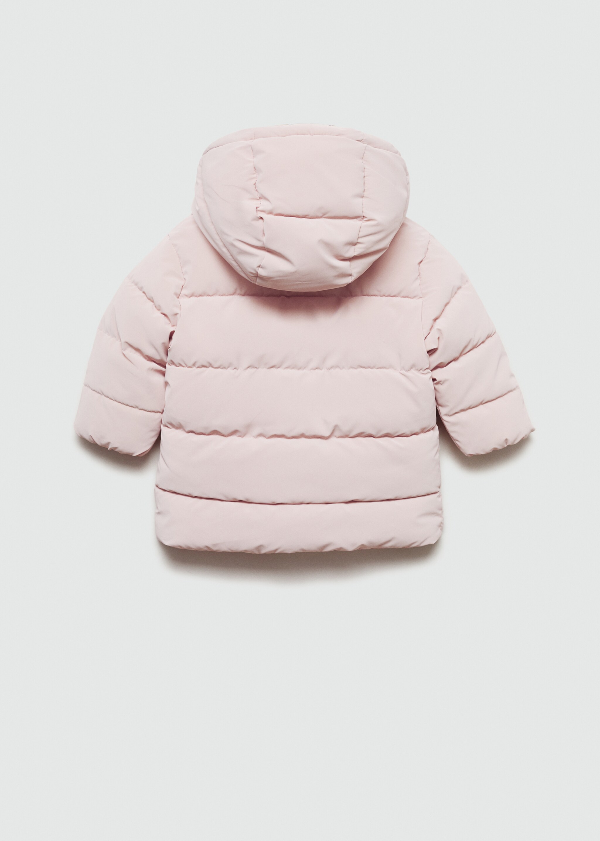 Padded anorak with shearling lining - Reverse of the article, Pastel Pink. Ref: 77015149-00.