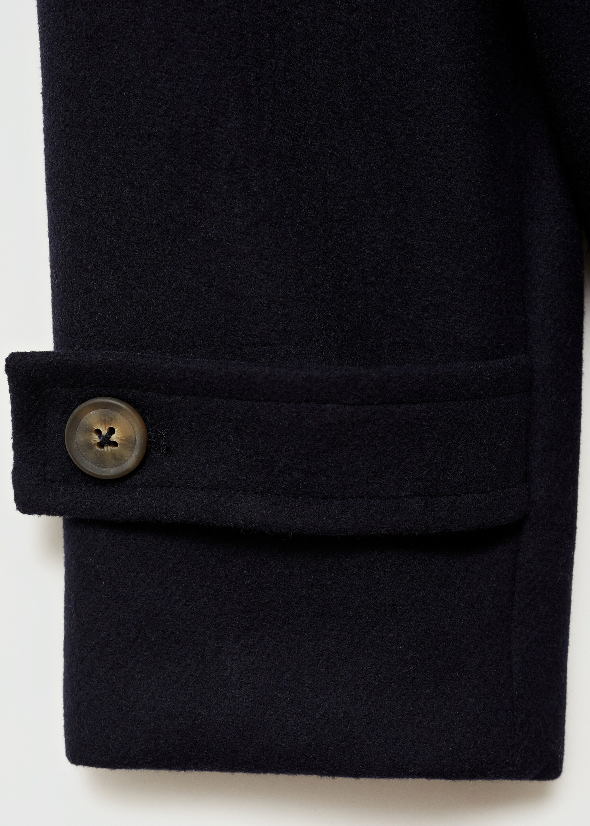 Short cloth coat - Details of the article 0, Dark Navy. Ref: 77015633-00.