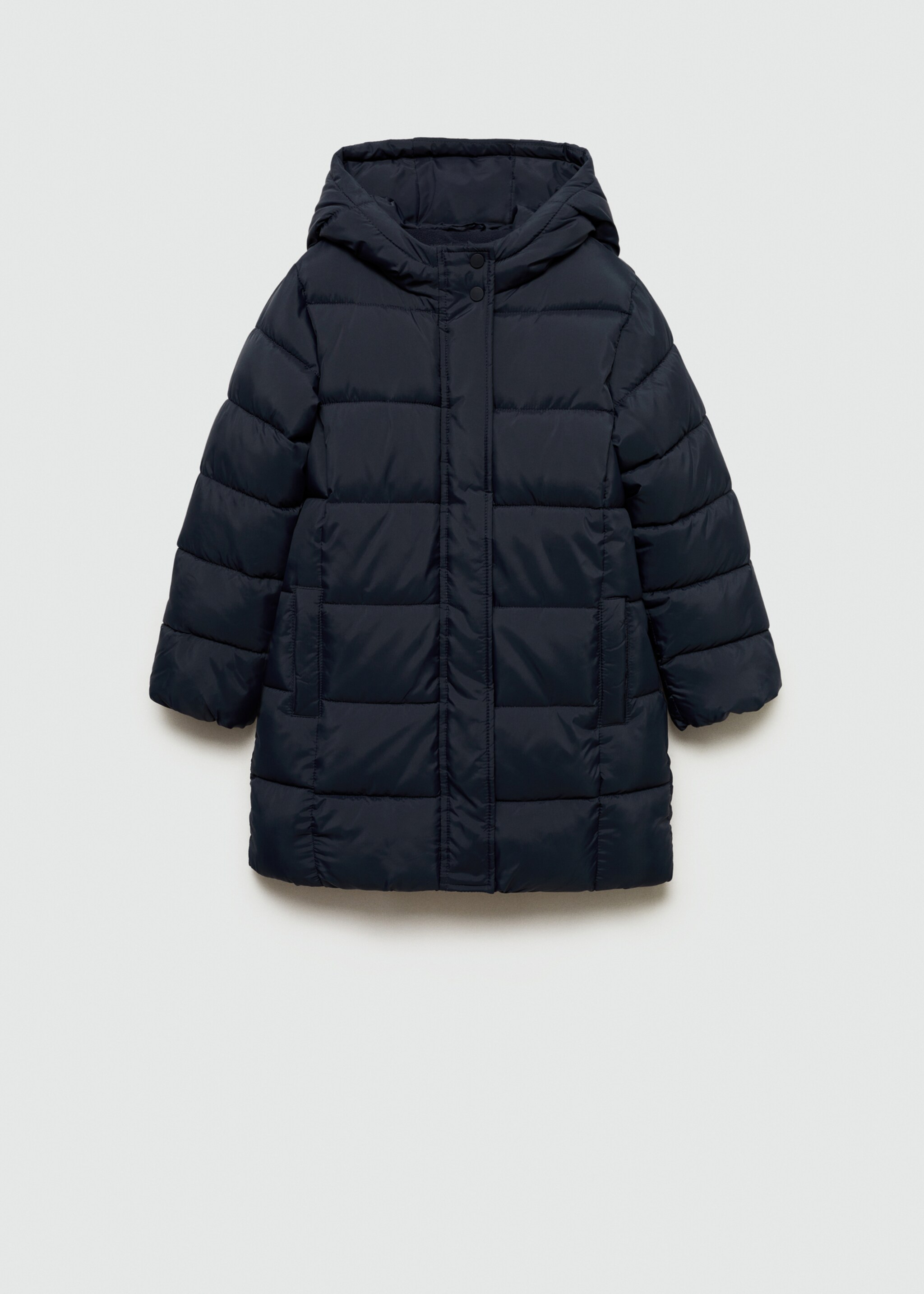 Anorak matelassé avec capuche - Article sans modèle, Bleu marine foncé. Ref: 77015634-00.