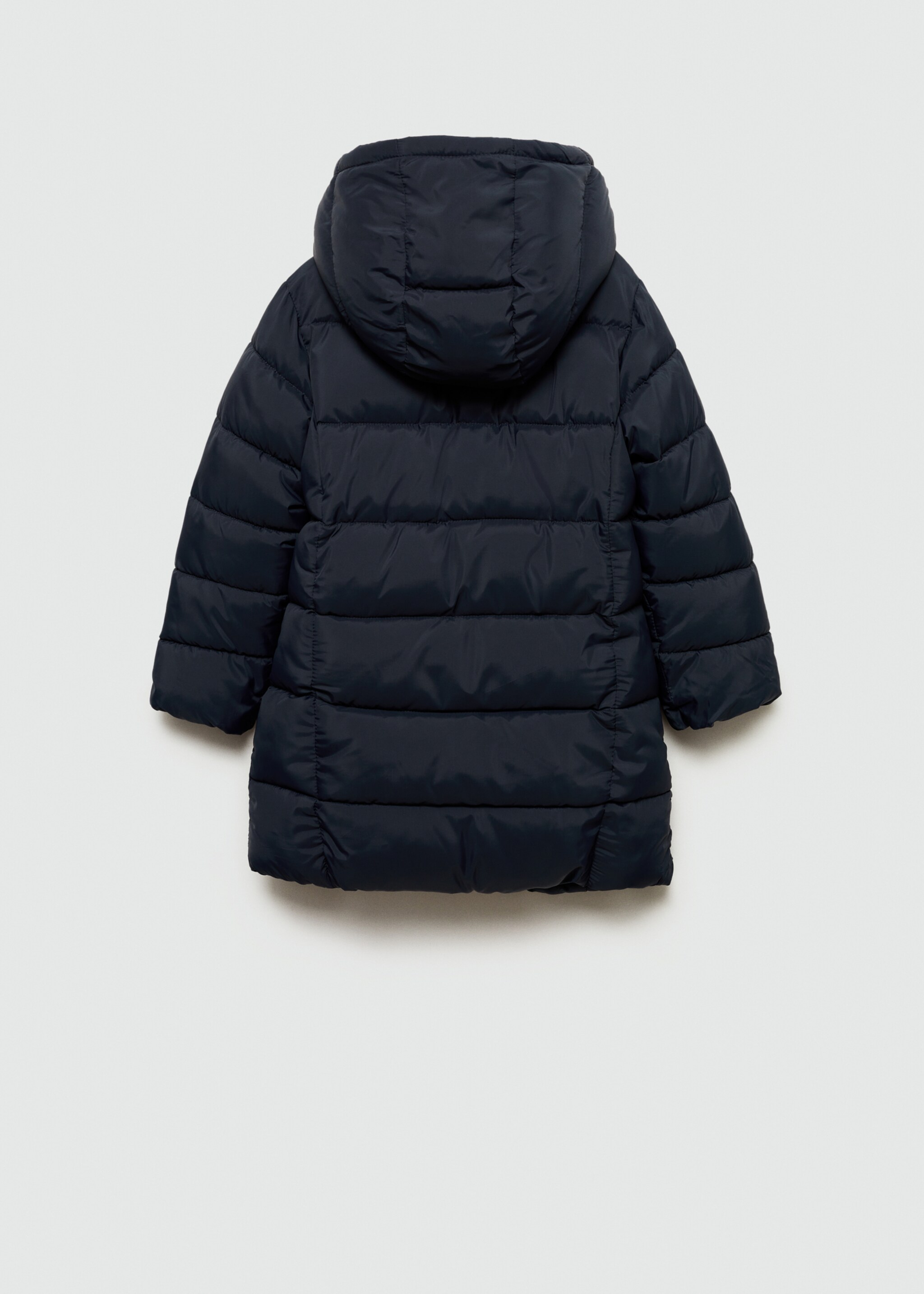 Anorak matelassé avec capuche - Verso de l’article, Bleu marine foncé. Ref: 77015634-00.