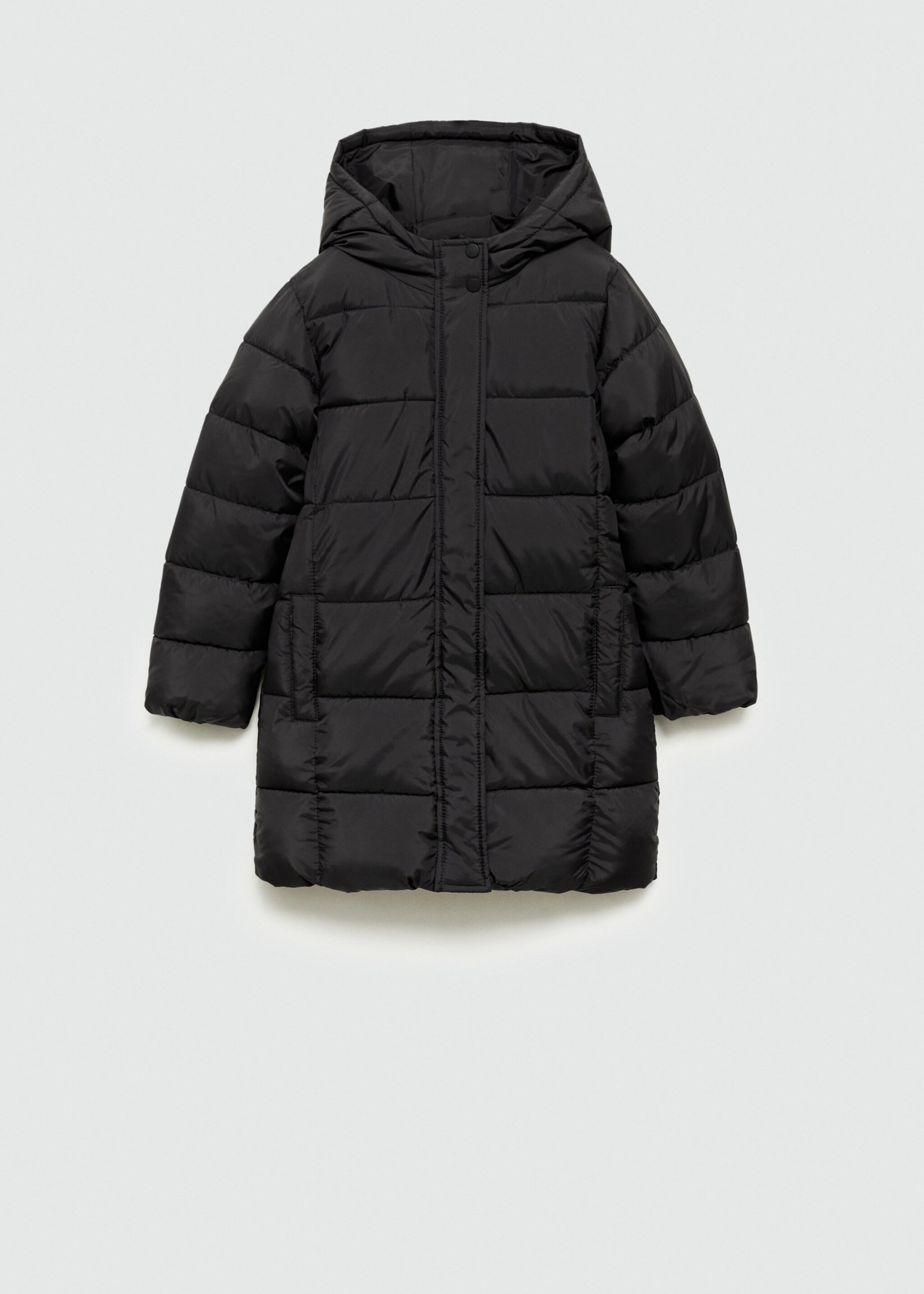 Hood puffer coat - Article without model, Black. Ref: 77015634-00.