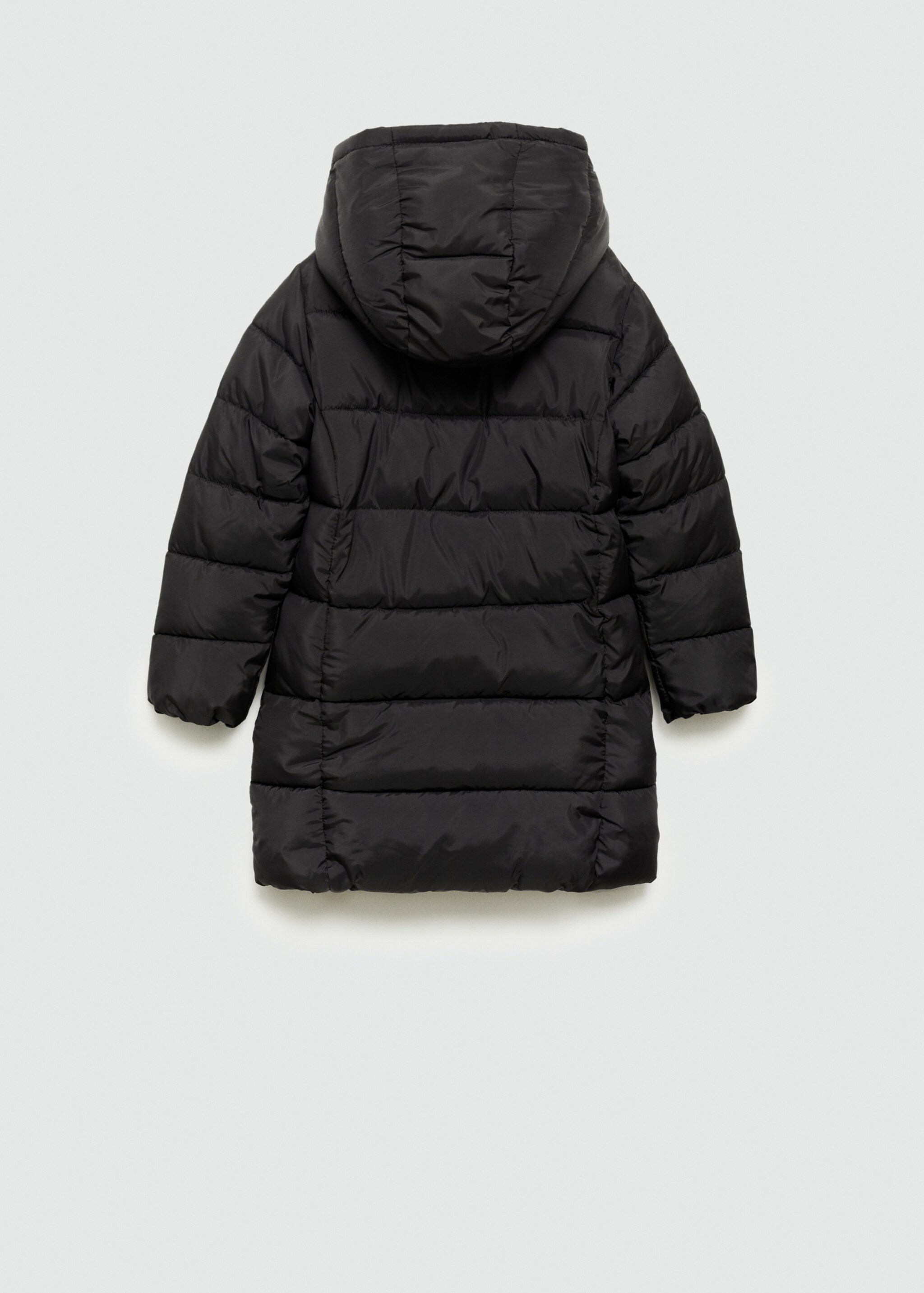 Hood puffer coat - Reverse of the article, Black. Ref: 77015634-00.