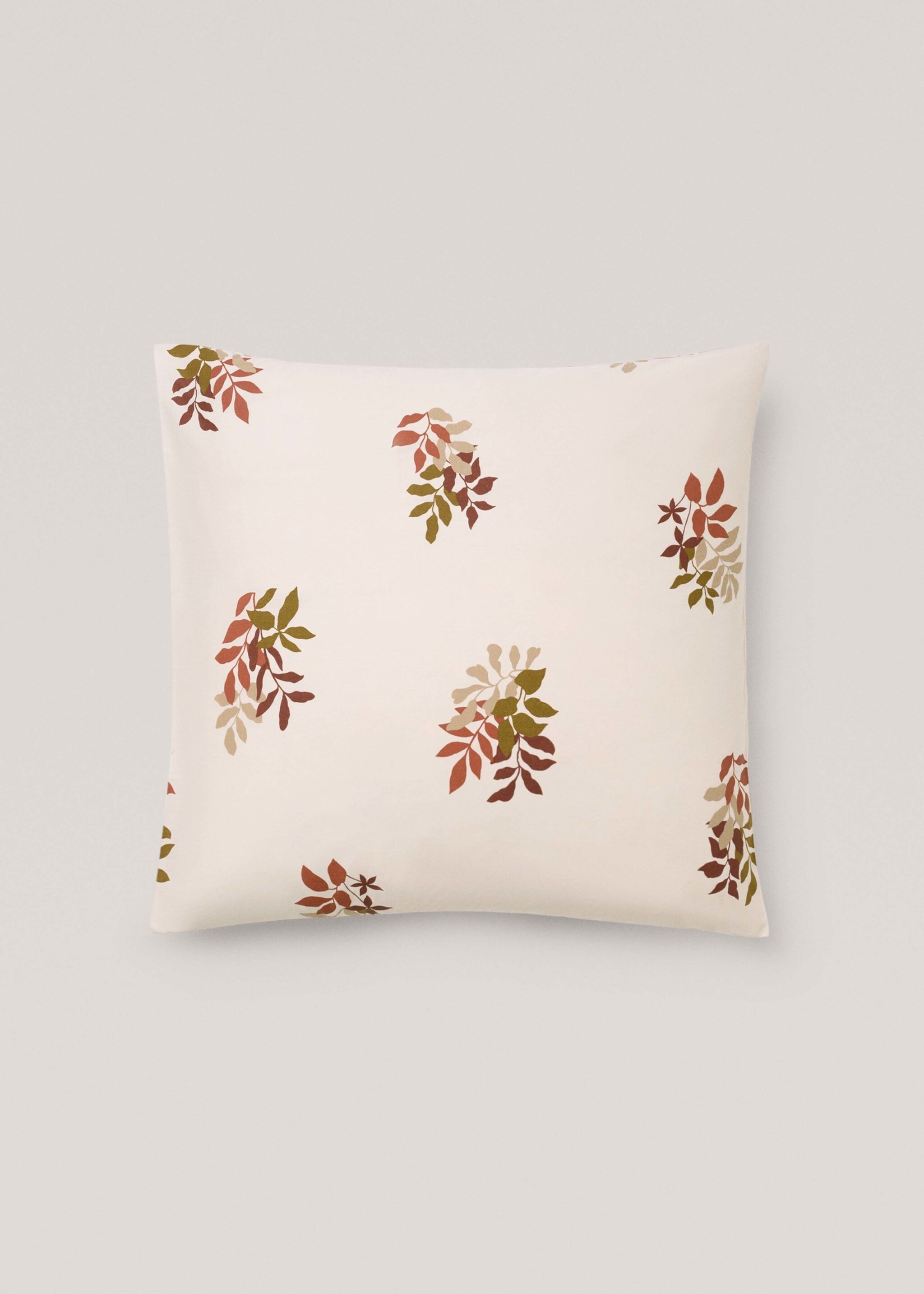 100% cotton floral pillowcase 60x60cm - Article without model, Medium Brown. Ref: 77015638-00.