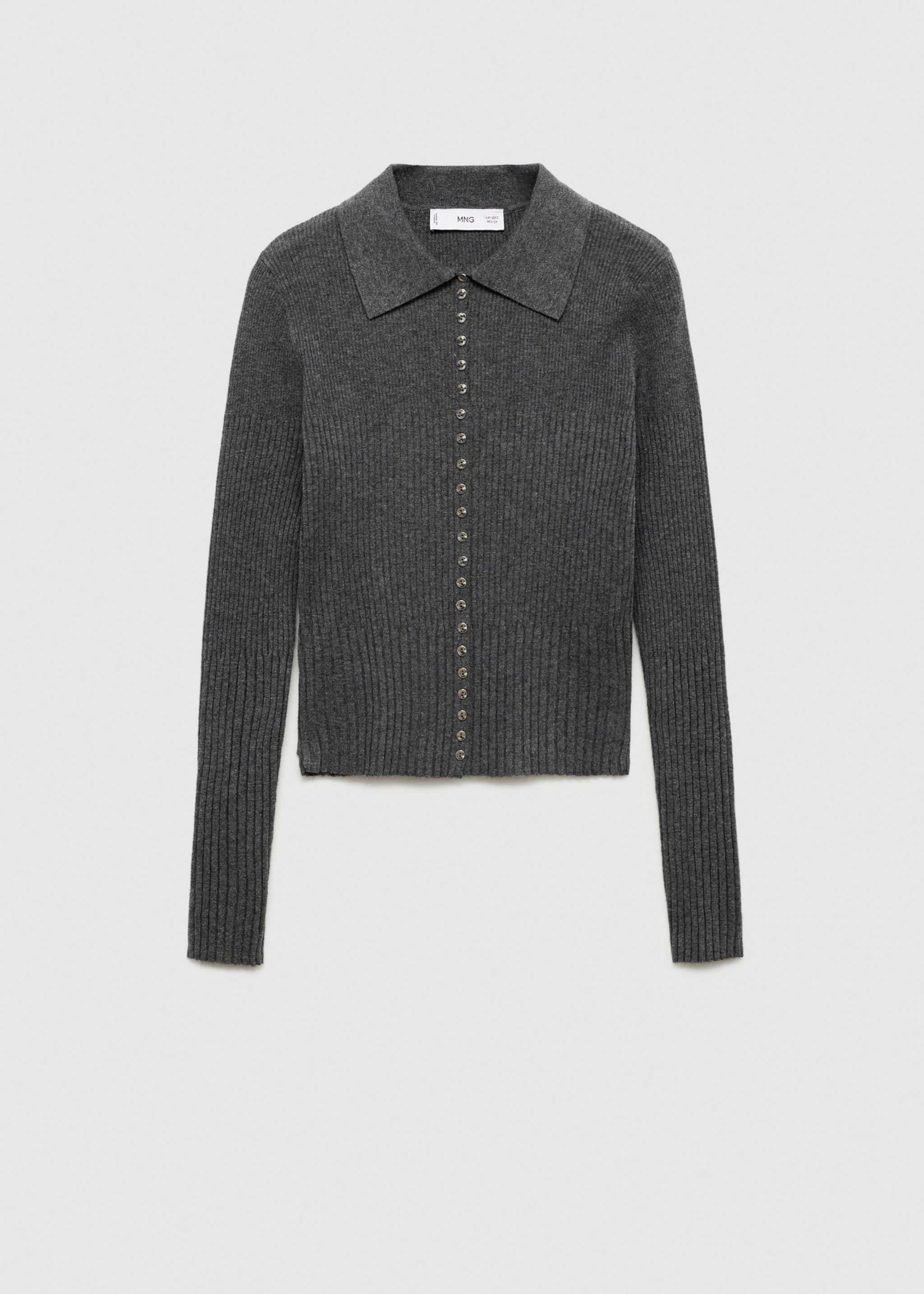 Decorative button sweater - Article without model, Dark Heather Grey. Ref: 77015643-00.