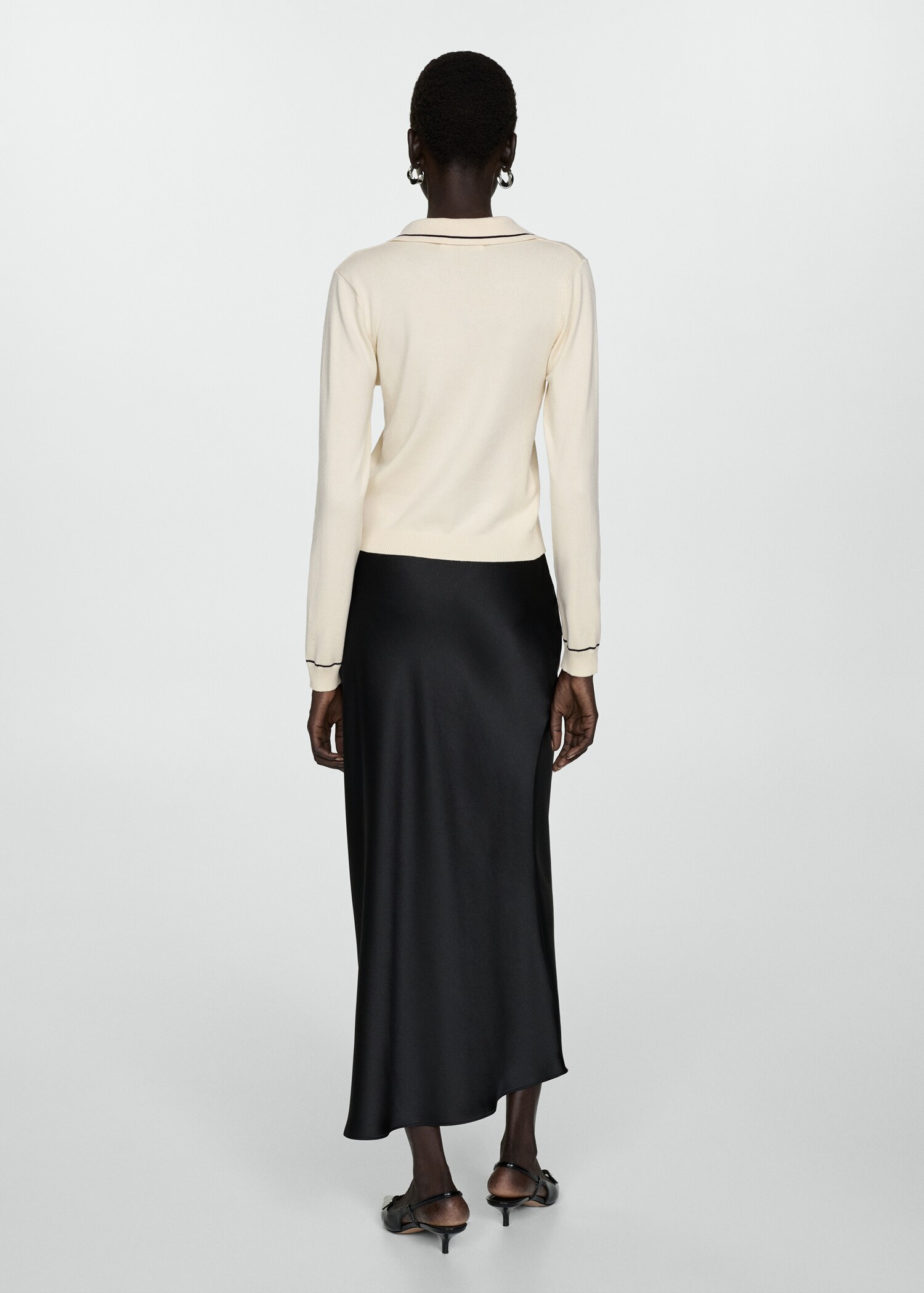 Knitted polo-neck sweater - Reverse of the article