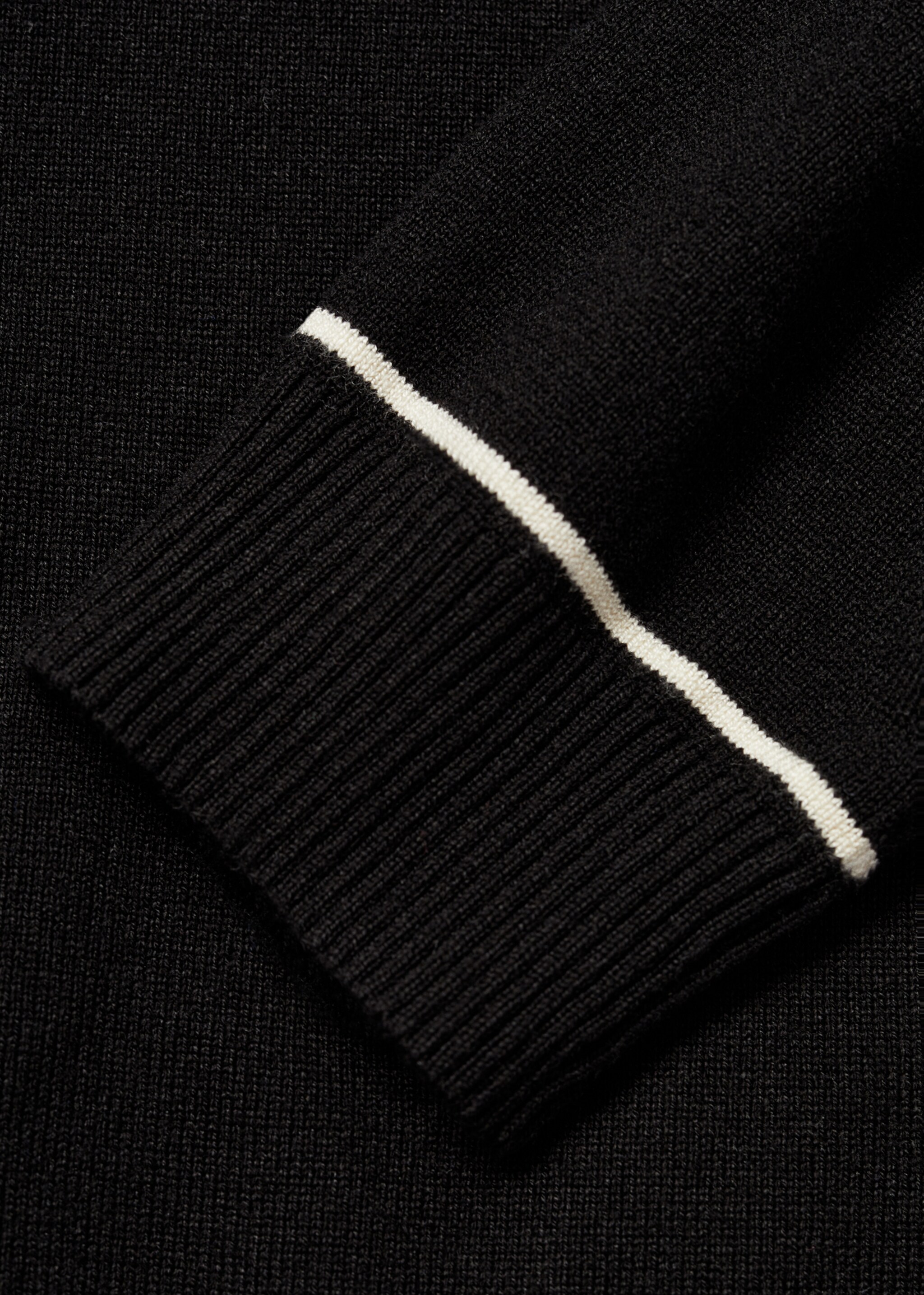 Knitted polo-neck sweater - Details of the article 0, Black. Ref: 77015645-00.
