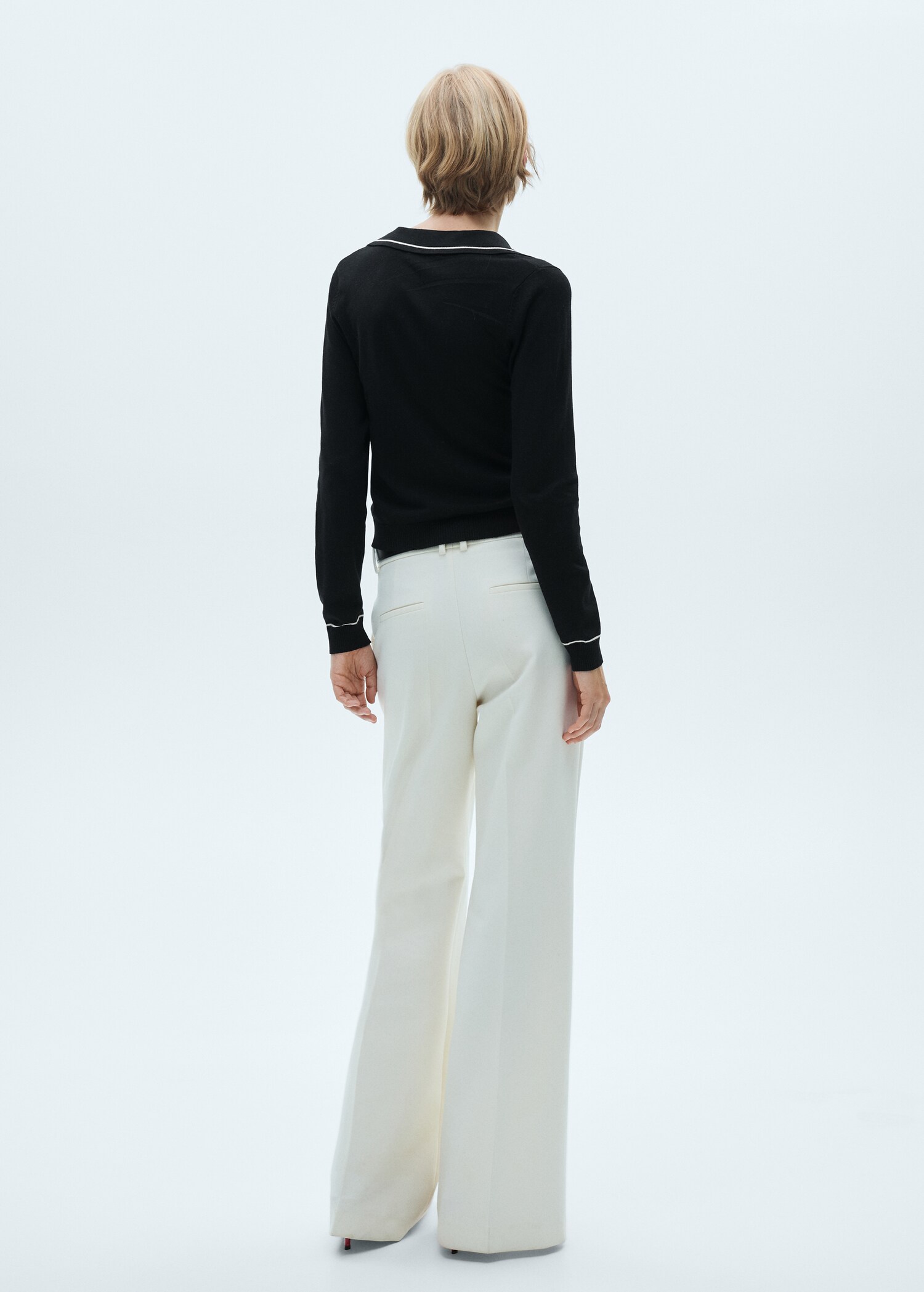 Knitted polo-neck sweater - Reverse of the article