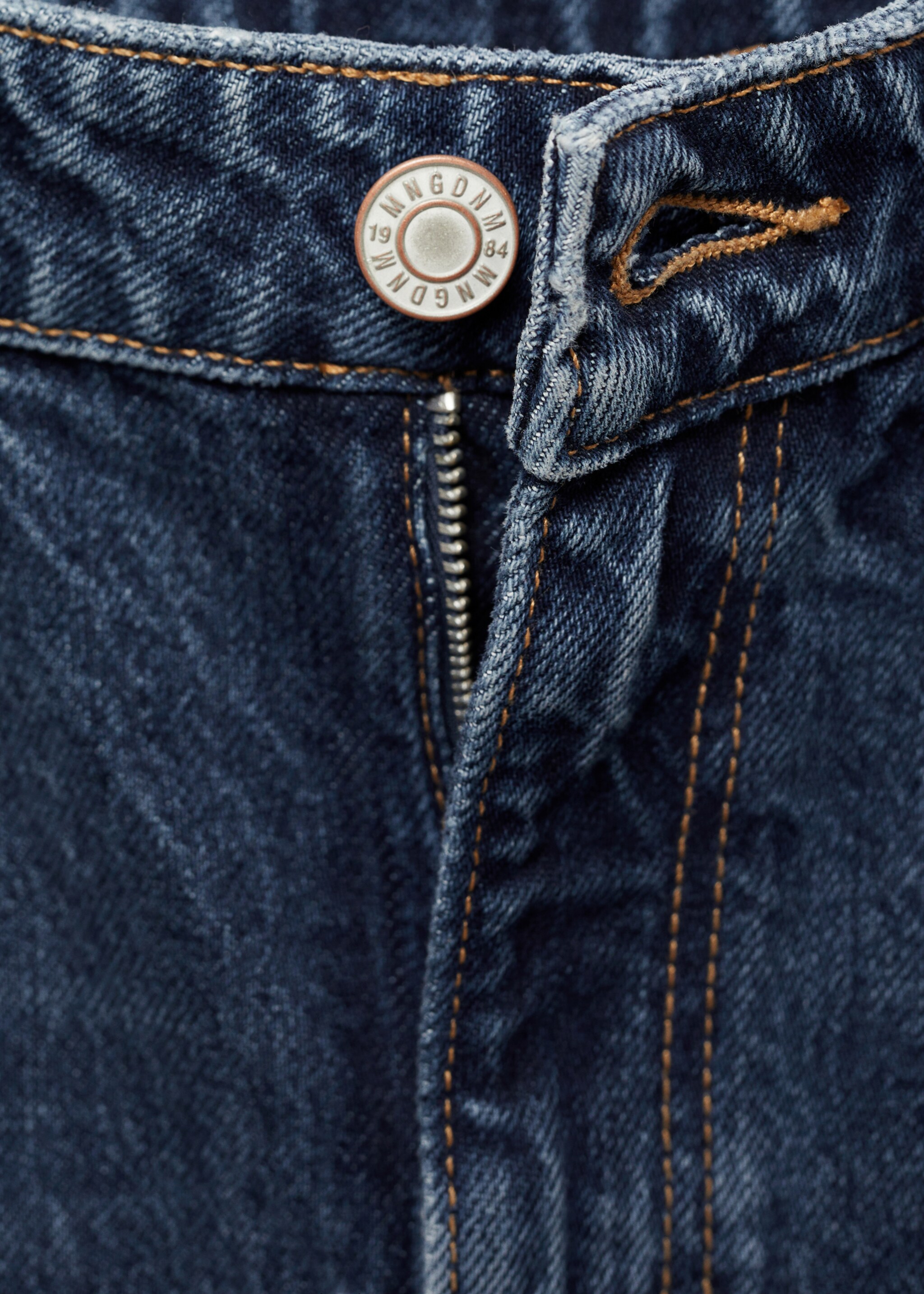 High-rise balloon jeans - Details of the article 8, Dark Blue. Ref: 77015647-00.