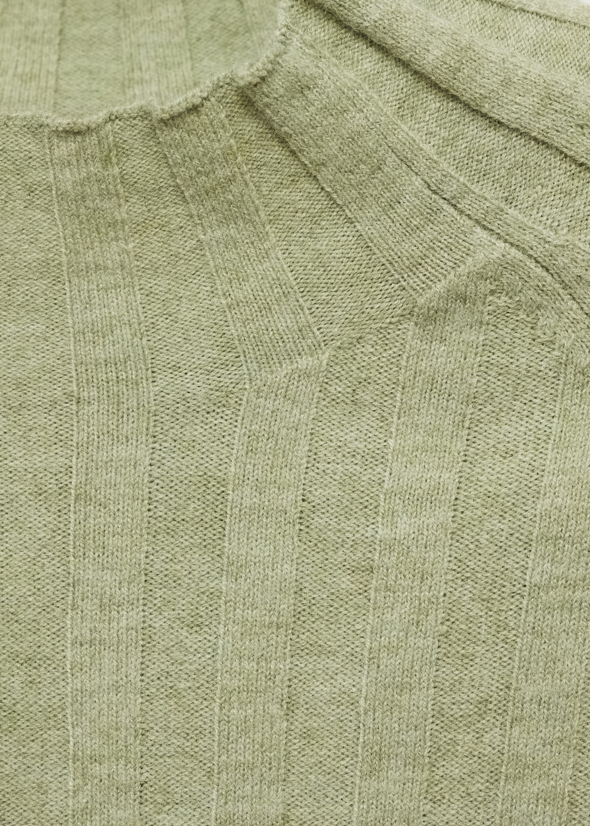Pulover cu striații și guler perkins - Detaliu al articolului 8, Verde pastel. Ref: 77015651-00.