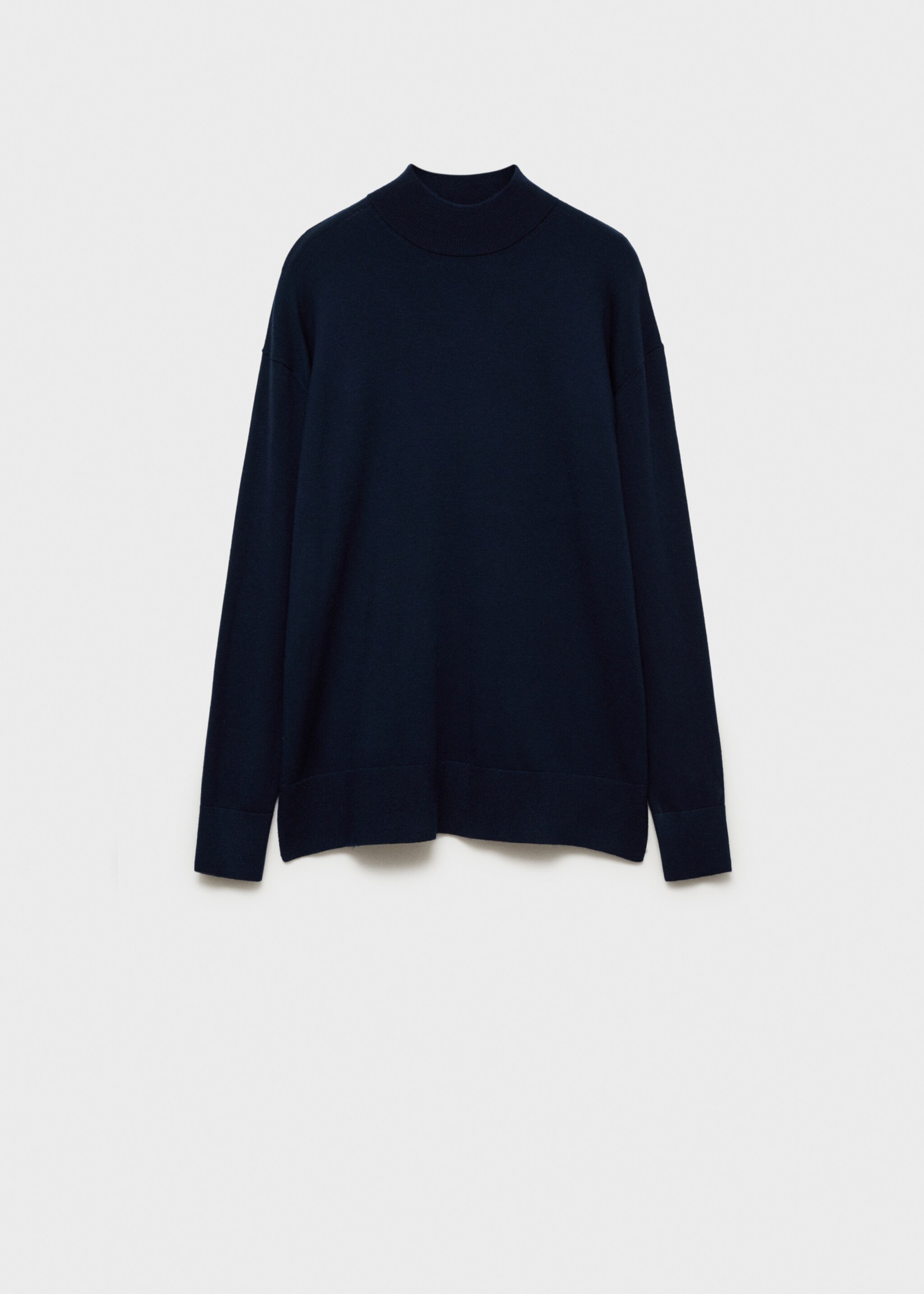 Knitted sweater with perkins neck - Article without model, Dark Navy. Ref: 77015653-00.