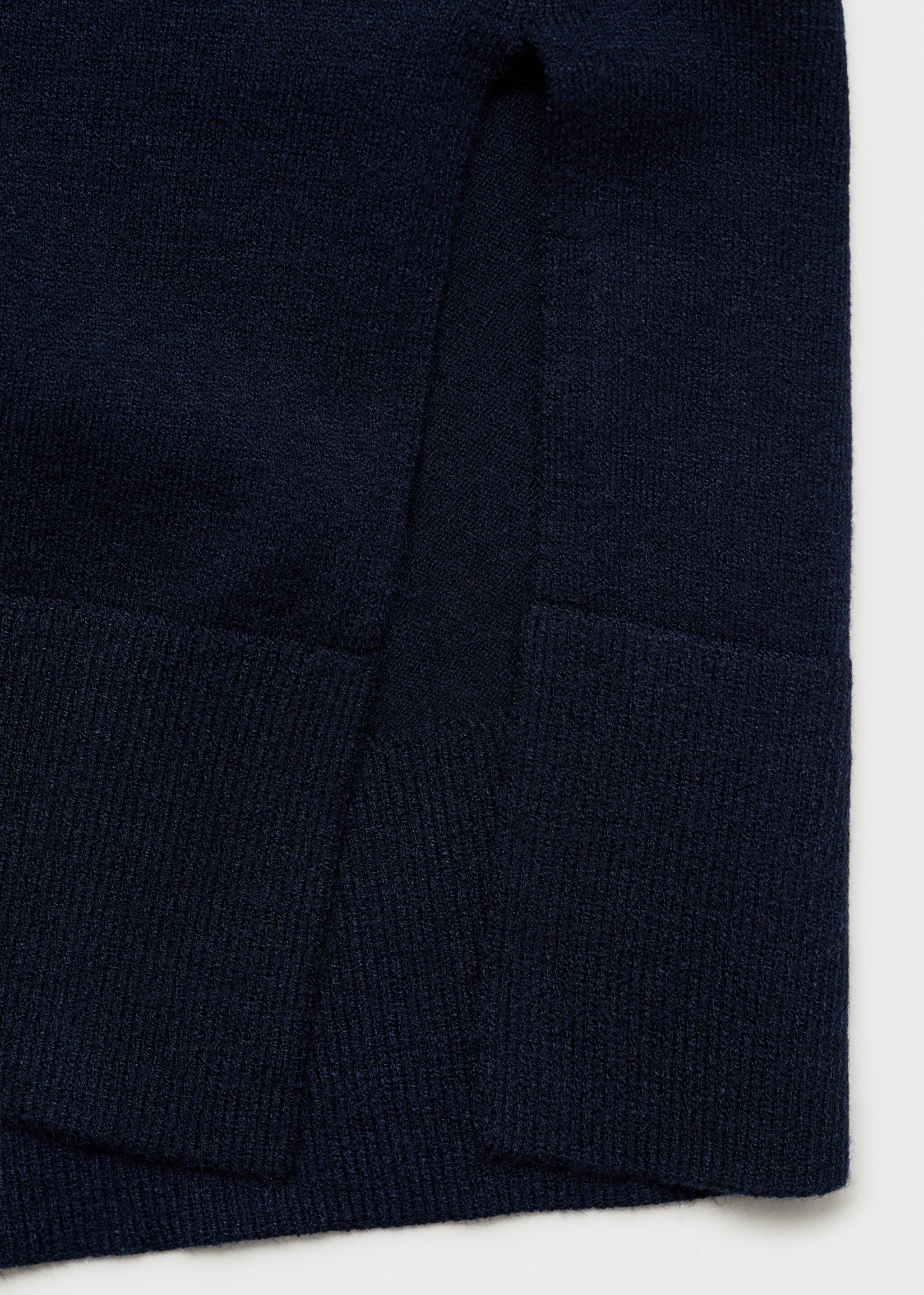 Knitted sweater with perkins neck - Details of the article 0, Dark Navy. Ref: 77015653-00.