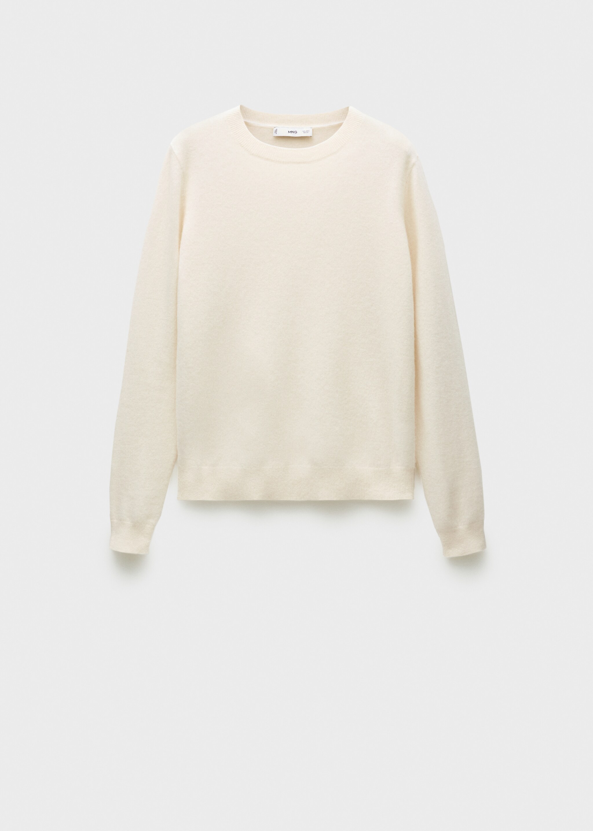 100% cashmere sweater - Article without model, Ecru. Ref: 77015655-00.