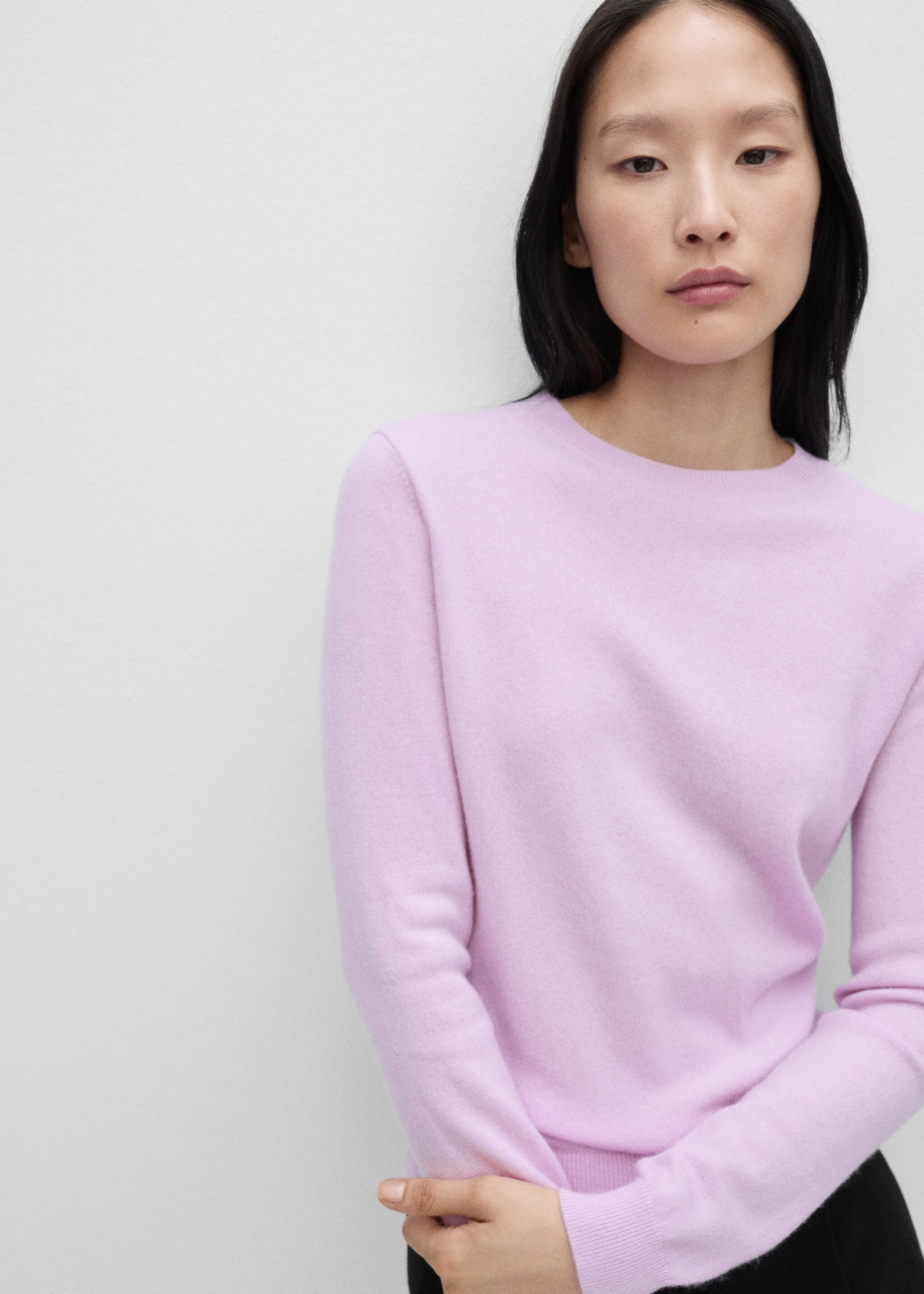 100% cashmere sweater - Medium plane, Light/Pastel Purple. Ref: 77015655-00.