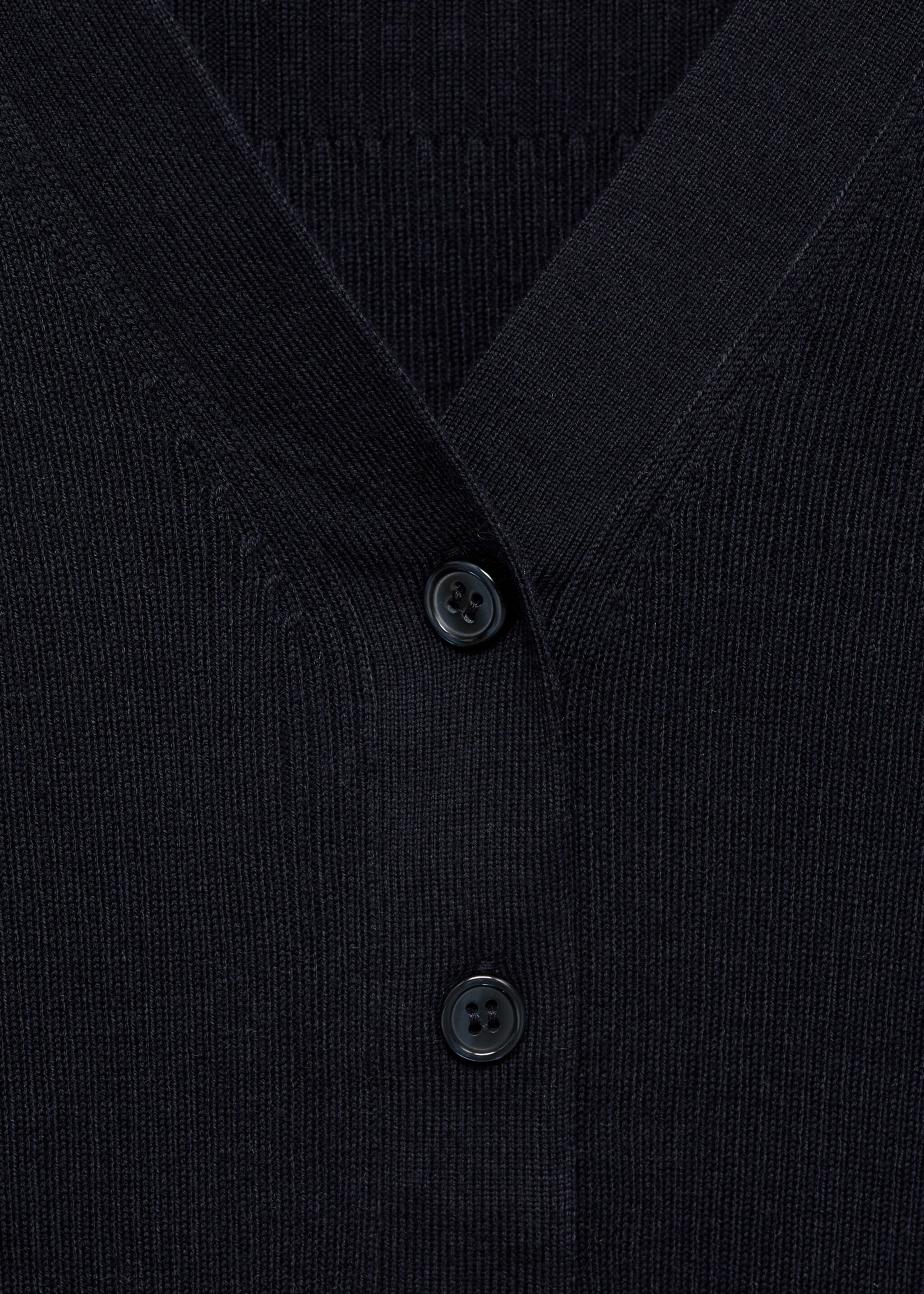 Ribbed sweater with buttons - Details of the article 8, Dark Navy. Ref: 77015658-00.