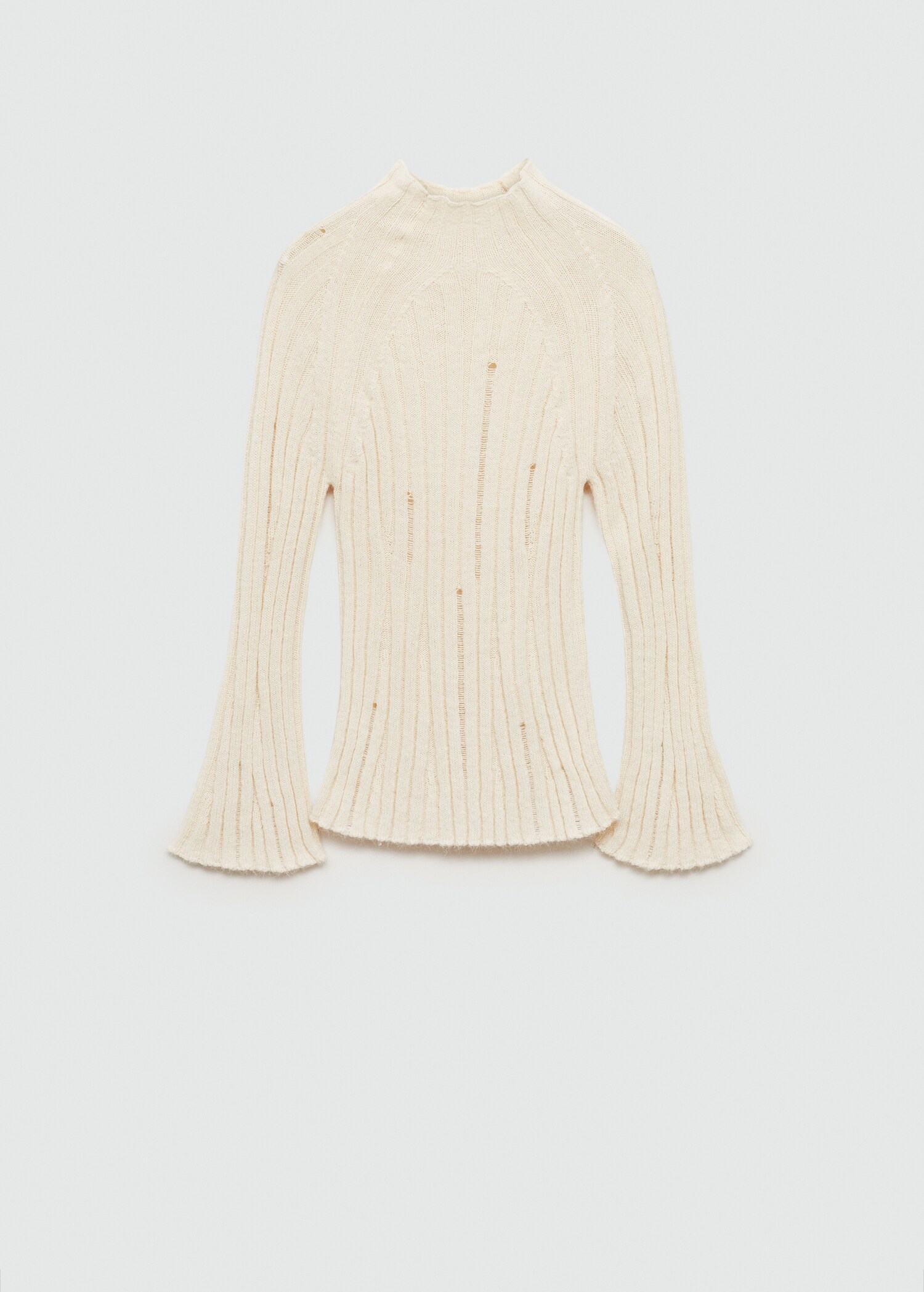 Geribde trui met ajourwerk - Artikel zonder model