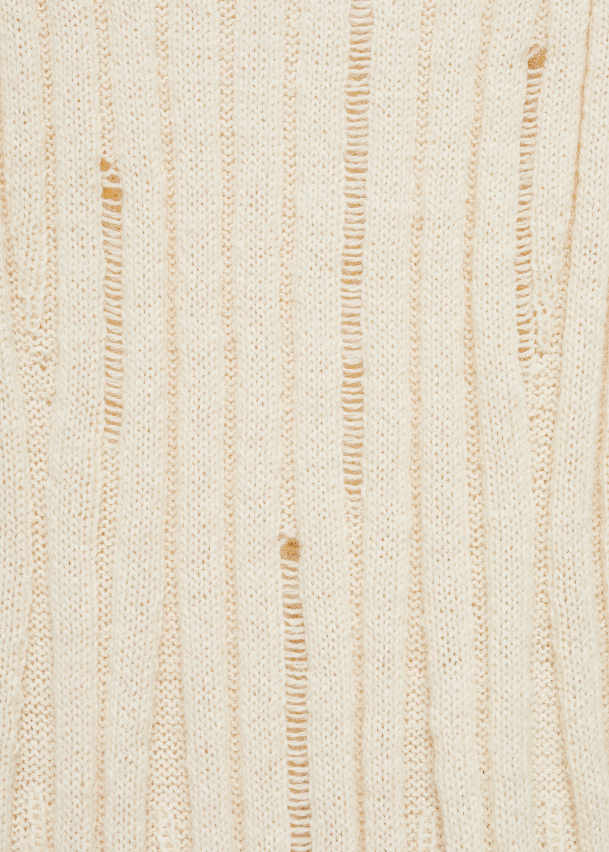 Geribde trui met ajourwerk - Detail van het artikel 0, Ecru. Ref: 77015667-00.