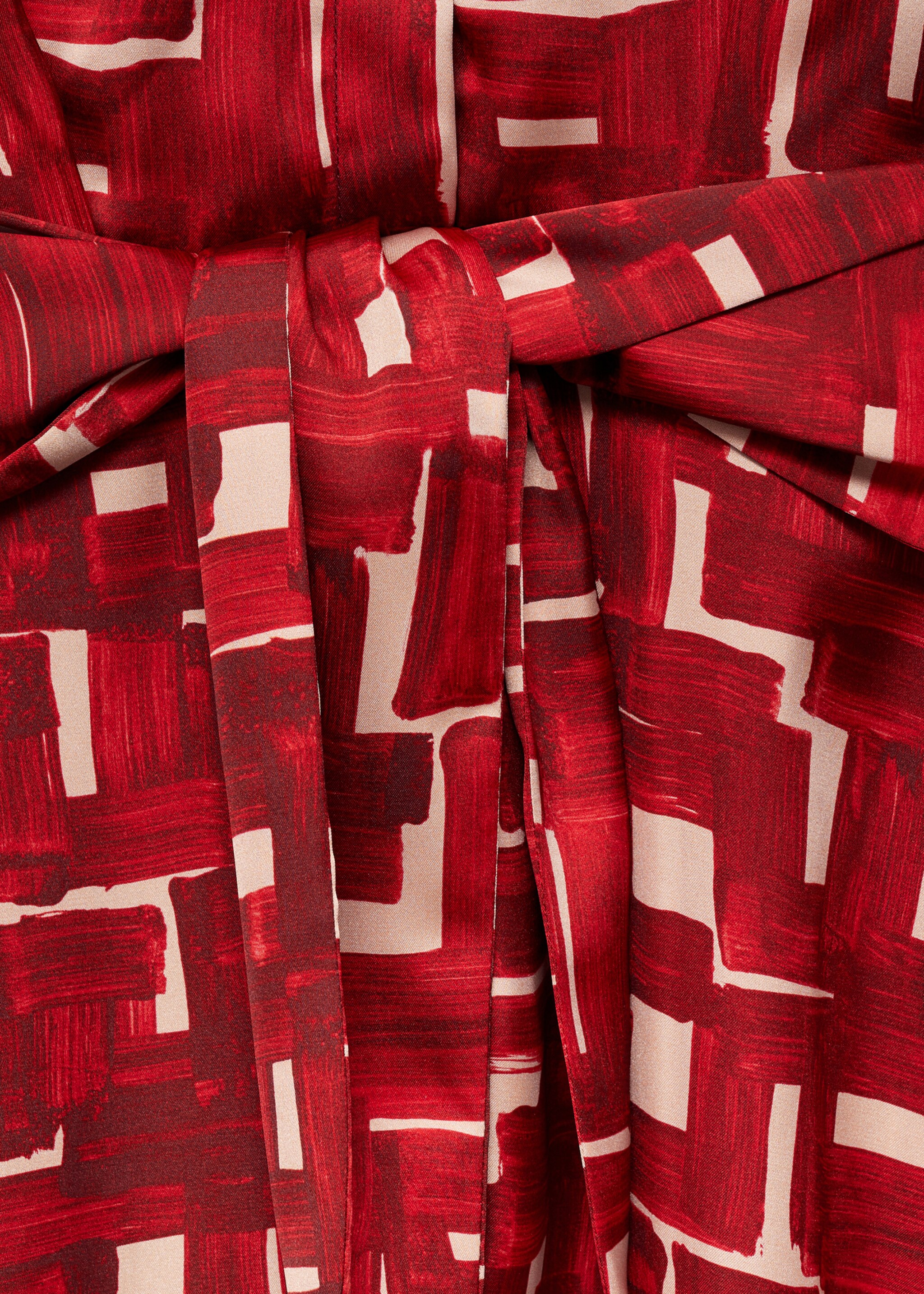 Bedrucktes Hemdkleid - Detail des Artikels 0, Granatrot. Ref: 77015673-00.