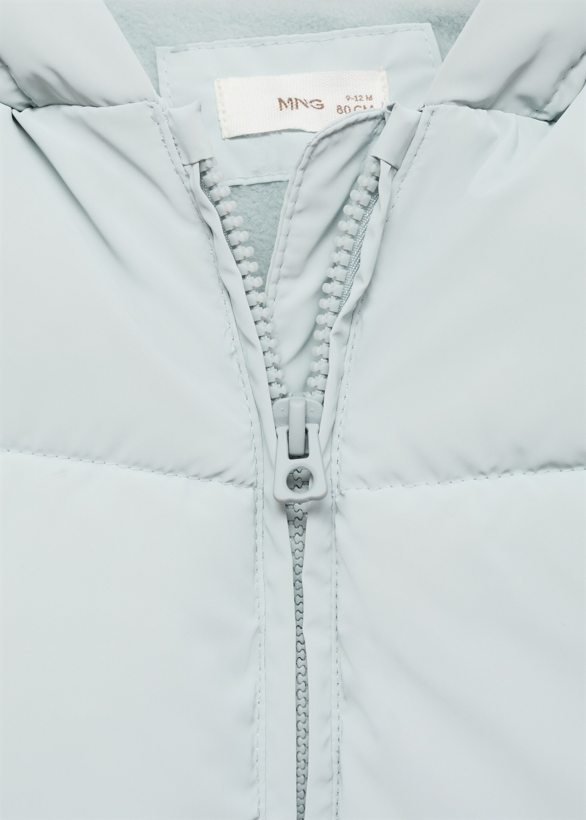 Fleece-lined quilted anorak - Details of the article 8, Sky Blue. Ref: 77015968-00.