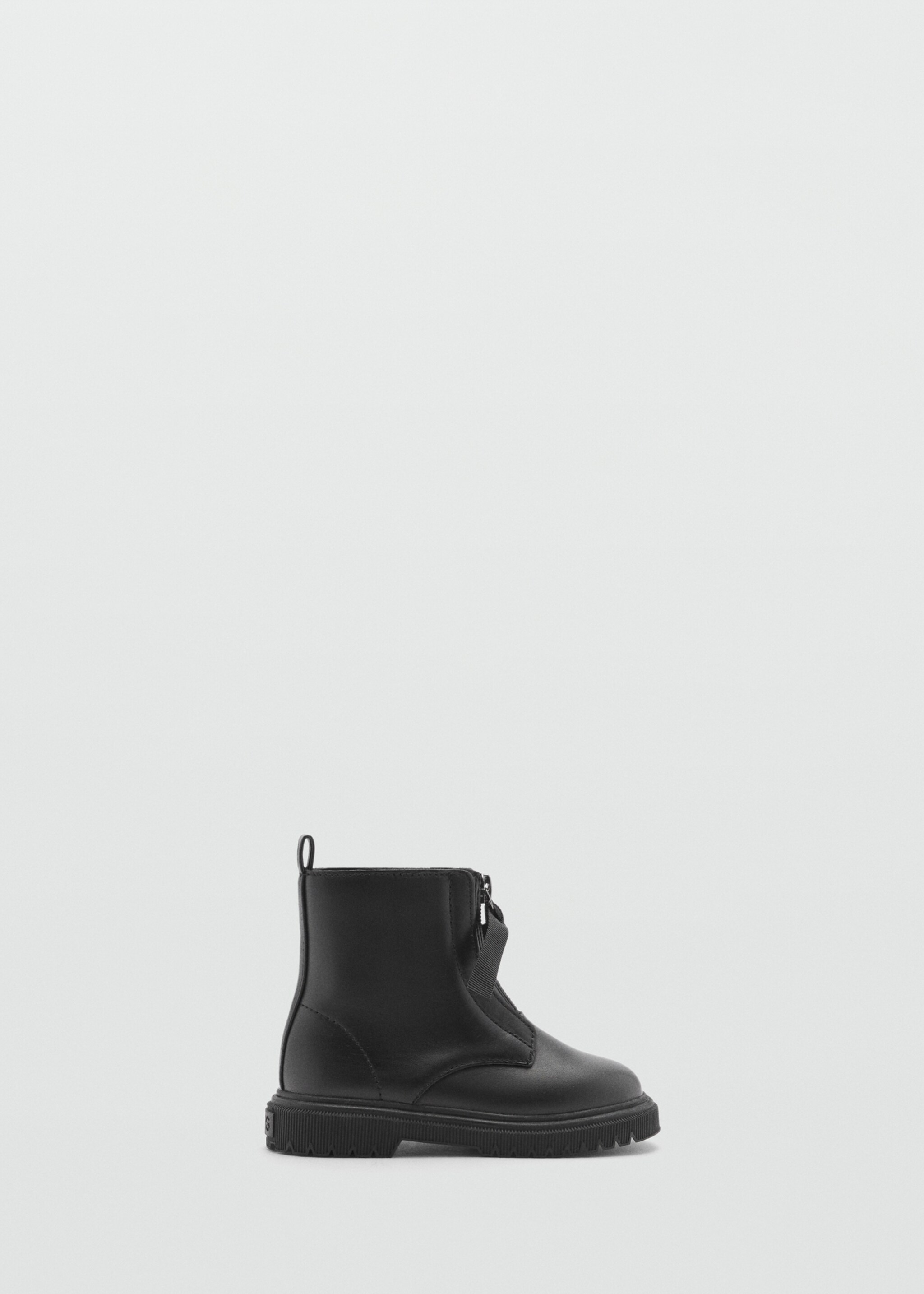 Flat leather ankle boots - Article without model, Black. Ref: 77015972-00.